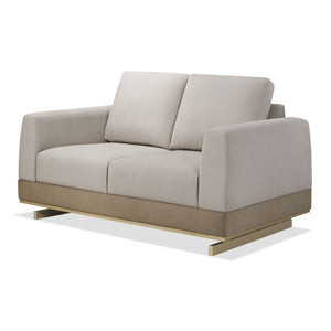 Sofá 2 Puestos Marcus Velvet Siena Avellana, Champaña