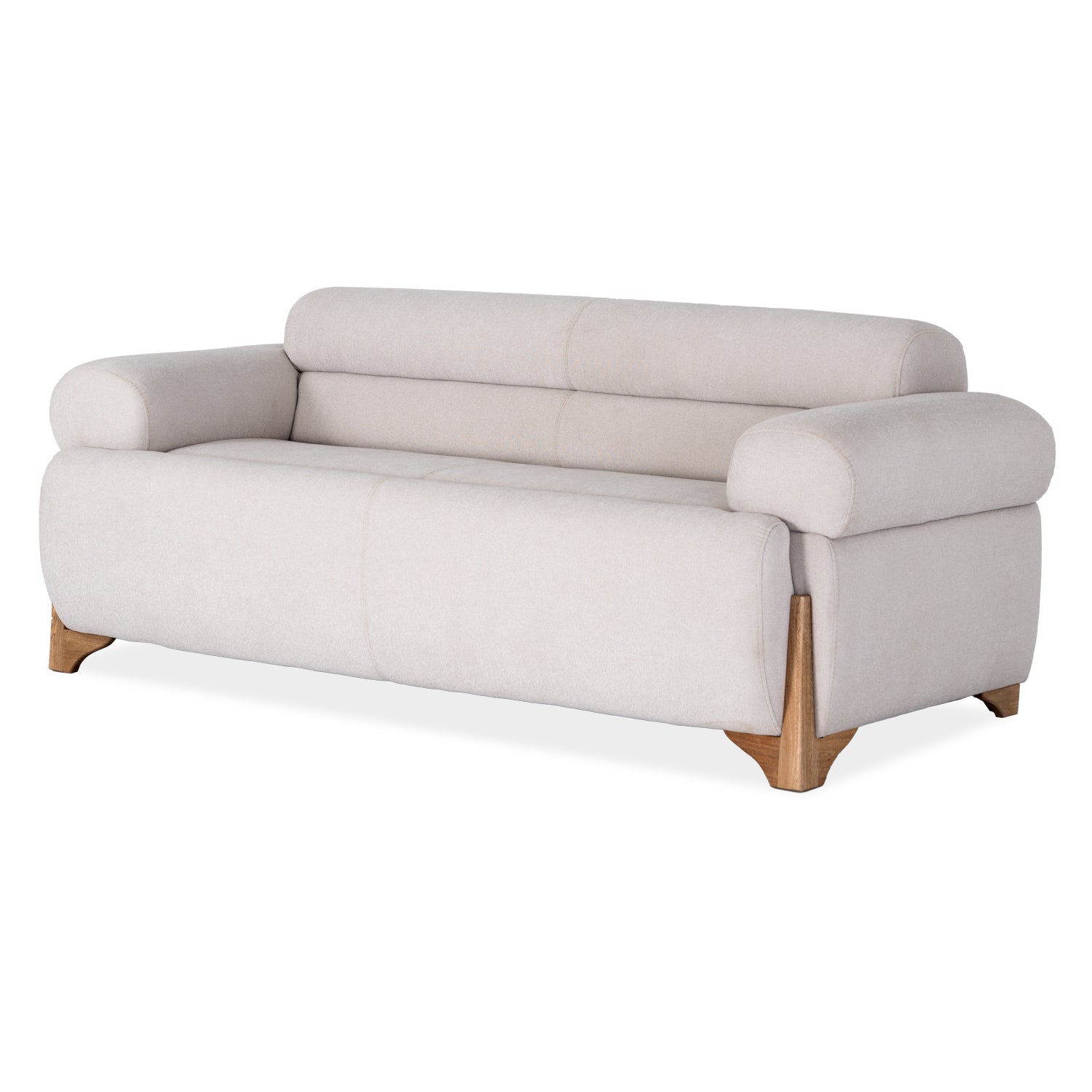 Sofá 3 Puestos Larisa Lino Logan Beige, Natural