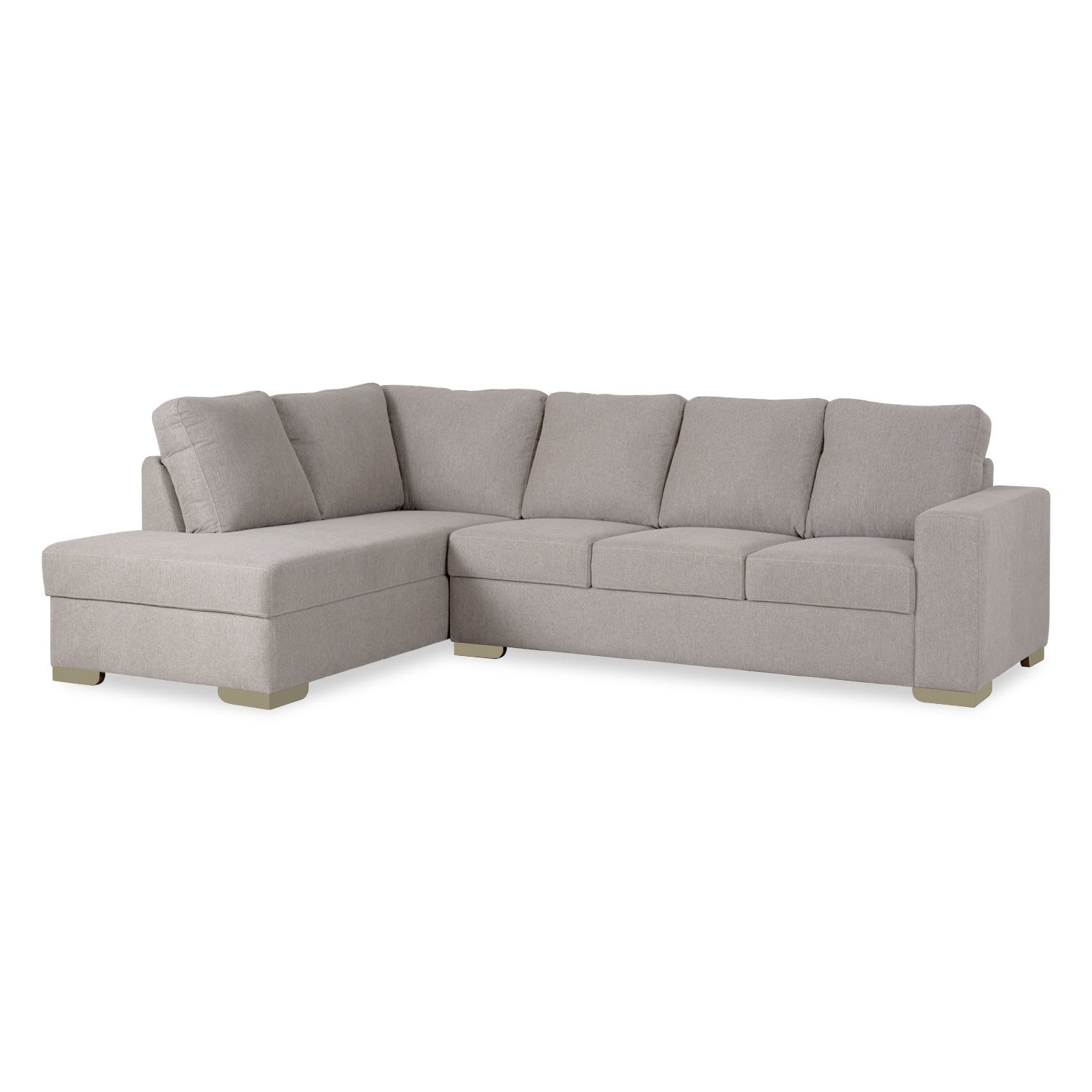 Sofá en L Rusel Velvet Impetud Beige, Champaña Izquierda