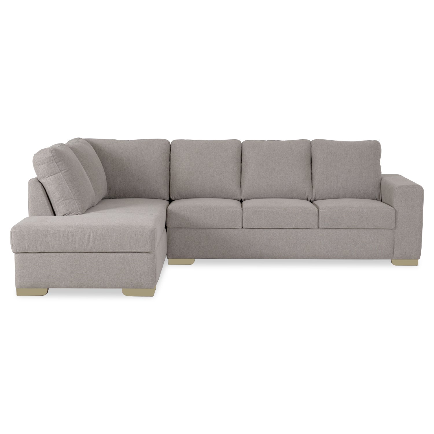 Sofá en L Rusel Velvet Impetud Beige, Champaña Izquierda