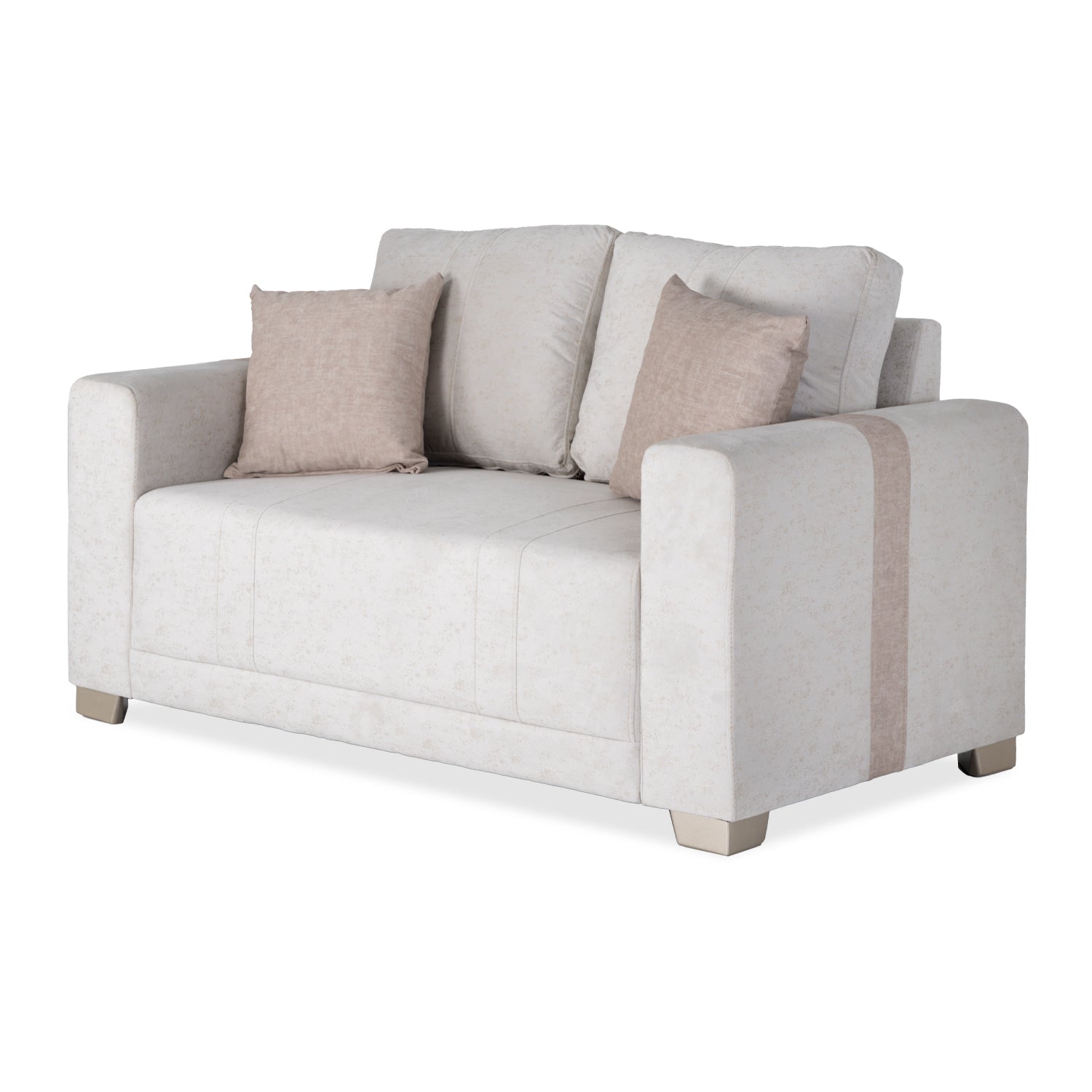 Sofa 2 Puestos Mark Lino Idilio Beige, Taupe y Champaña