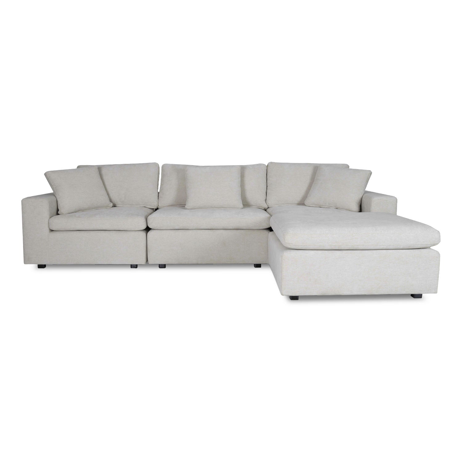 Juego de Sala Creta Velvet Impetu Beige Premium 3 Mts