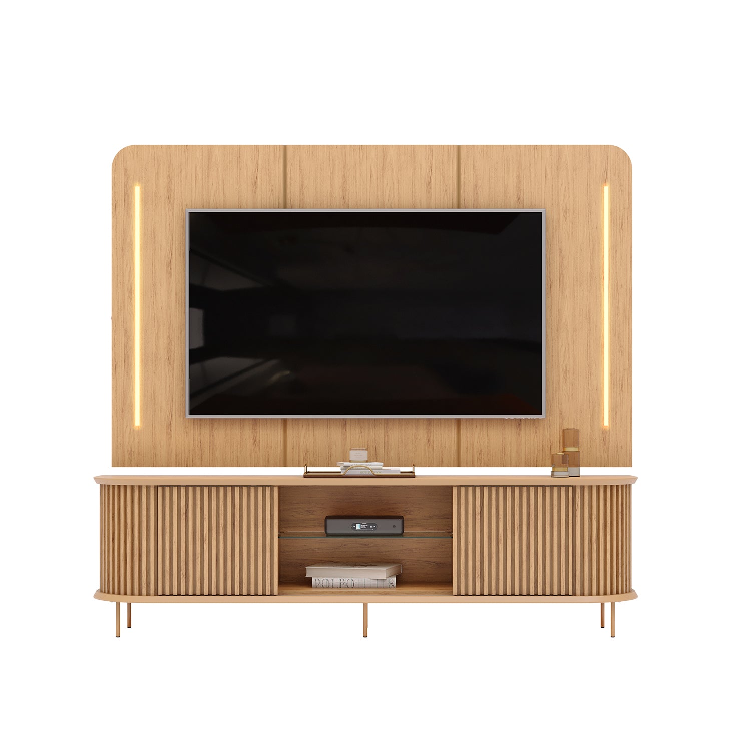 Centro De Entretenimiento Frizz 218X200X45 Natural