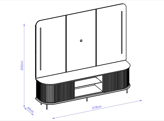 Centro De Entretenimiento Frizz 218X200X45 Natural