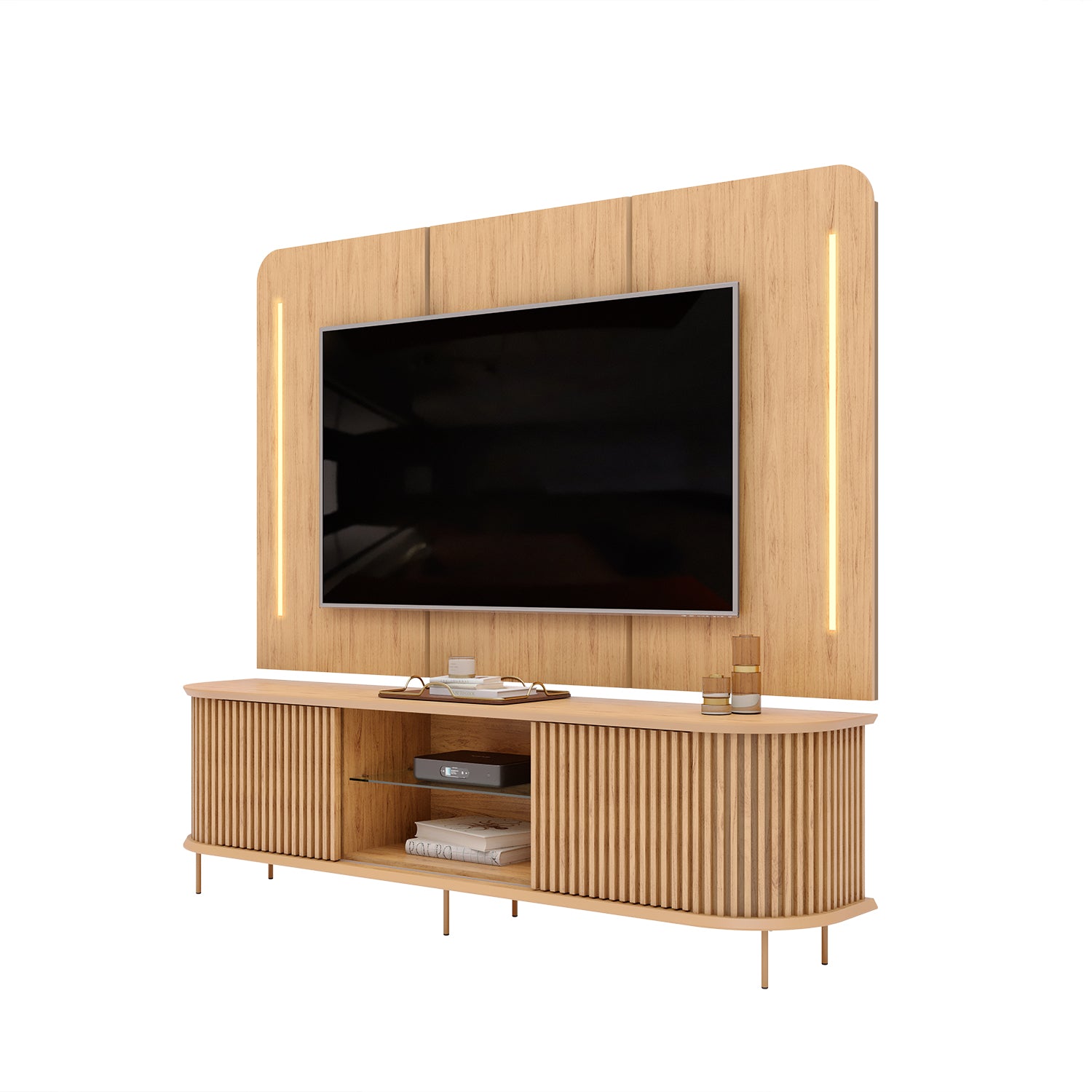 Centro De Entretenimiento Frizz 218X200X45 Natural