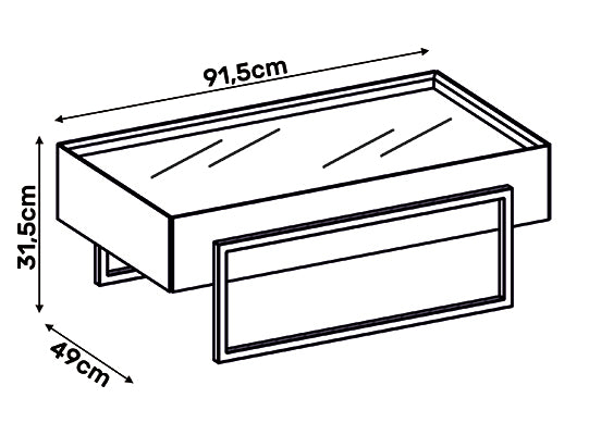 Mesa De Centro Loft Gris Marmolado