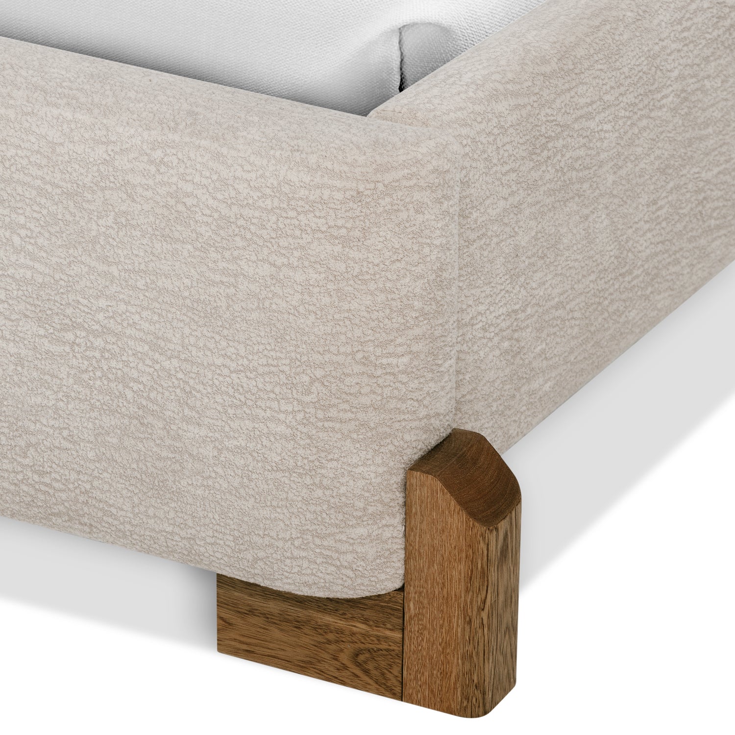Cama Doble Denver Velvet Vainilla, Natural