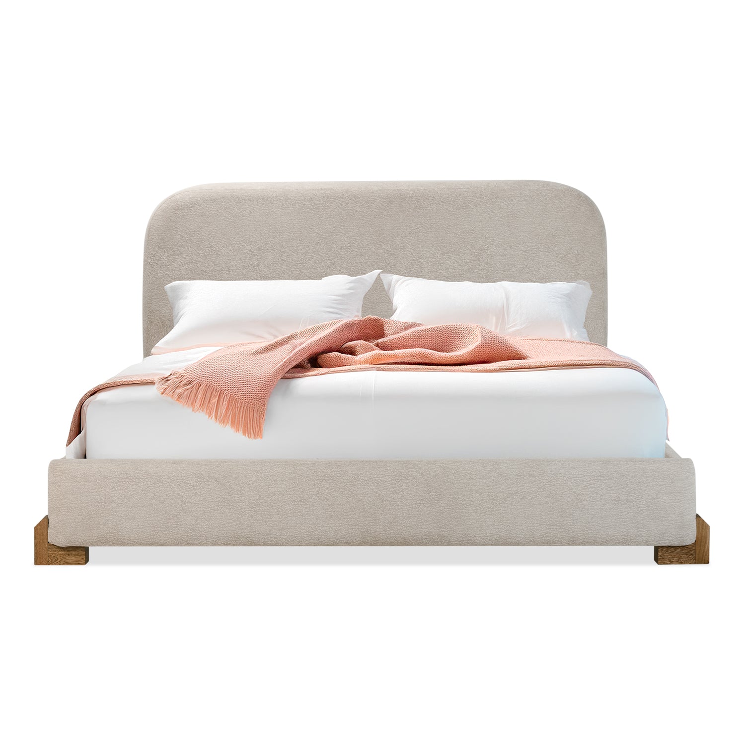 Cama Doble Denver Velvet Vainilla, Natural