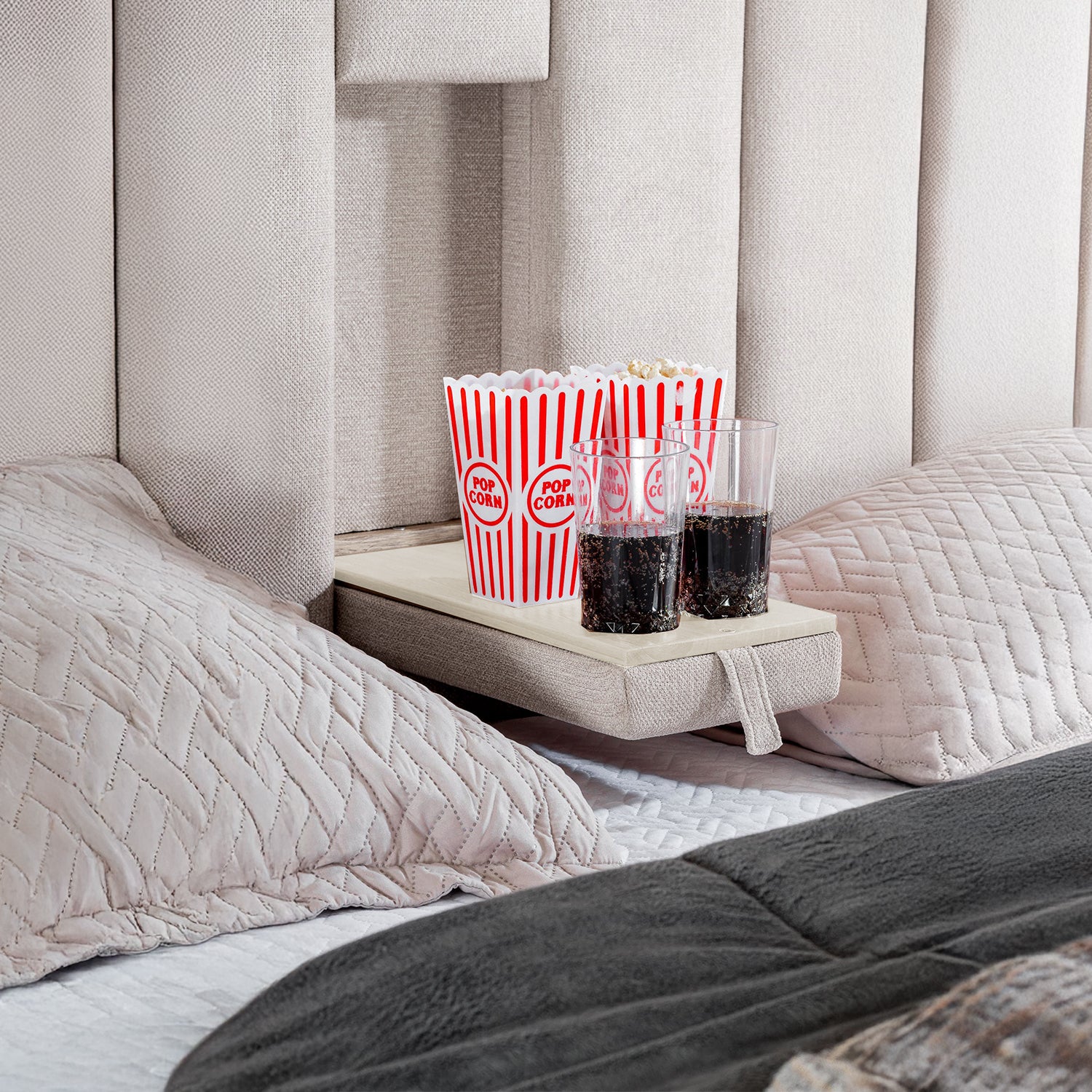 Cama Queen Detroit Beige, Greige