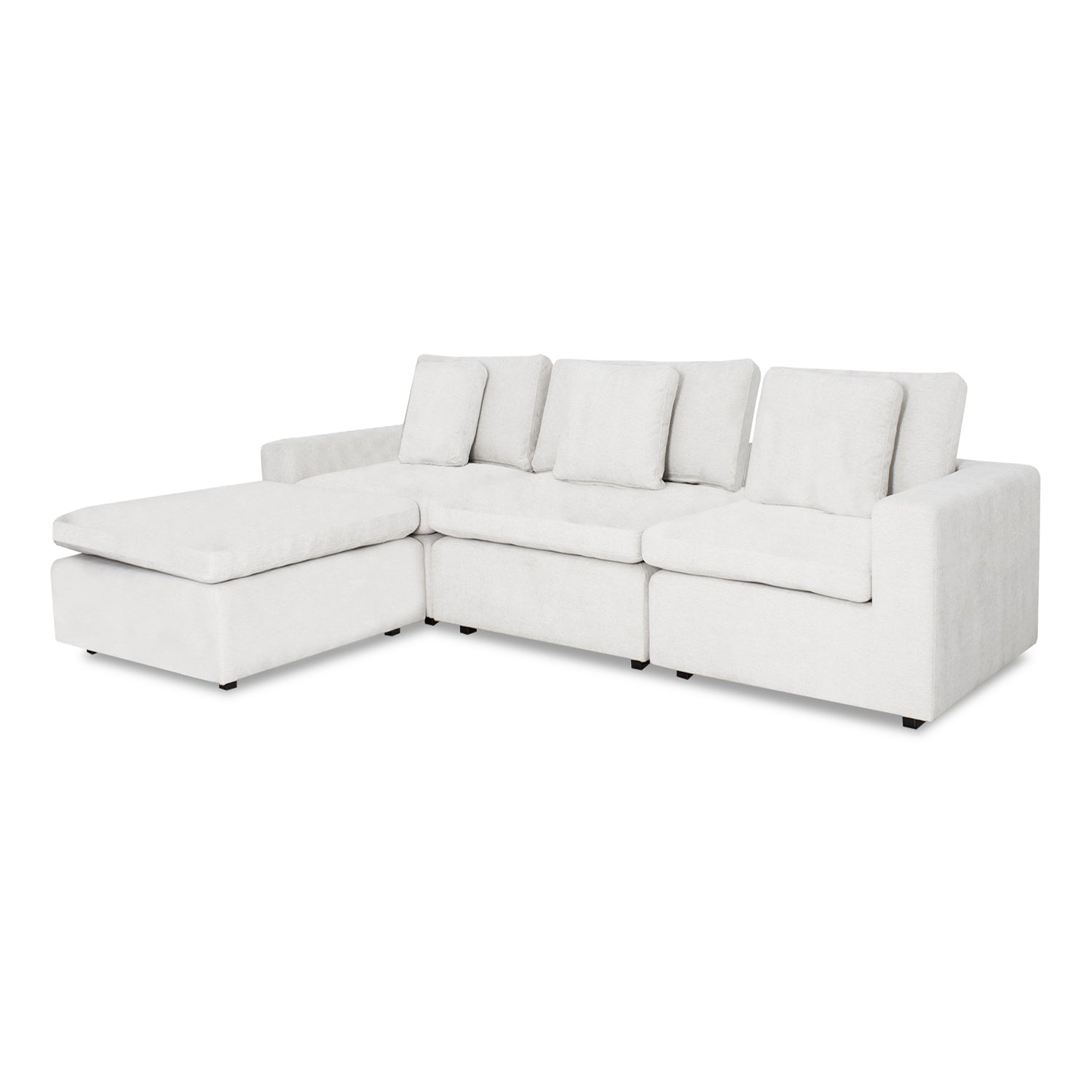 Juego de Sala Creta Velvet Impetu Beige, Negro 240 Mts