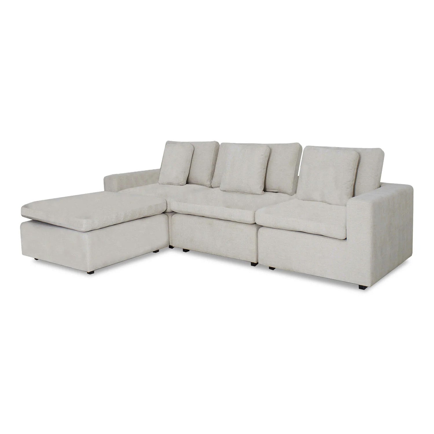 Juego de Sala Creta Velvet Impetu Beige, Negro 240 Mts