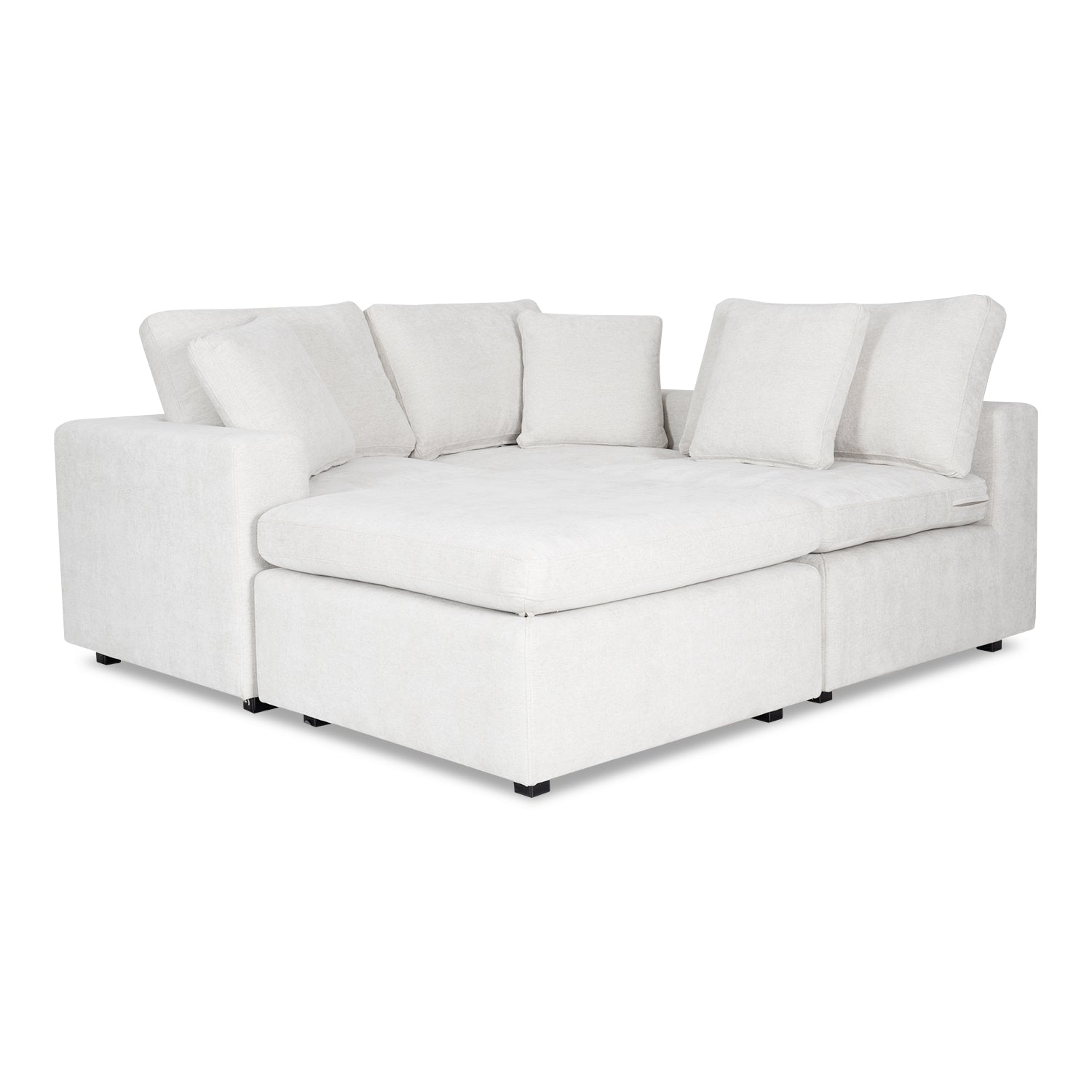 Juego de Sala Creta Velvet Impetu Beige, Negro 240 Mts