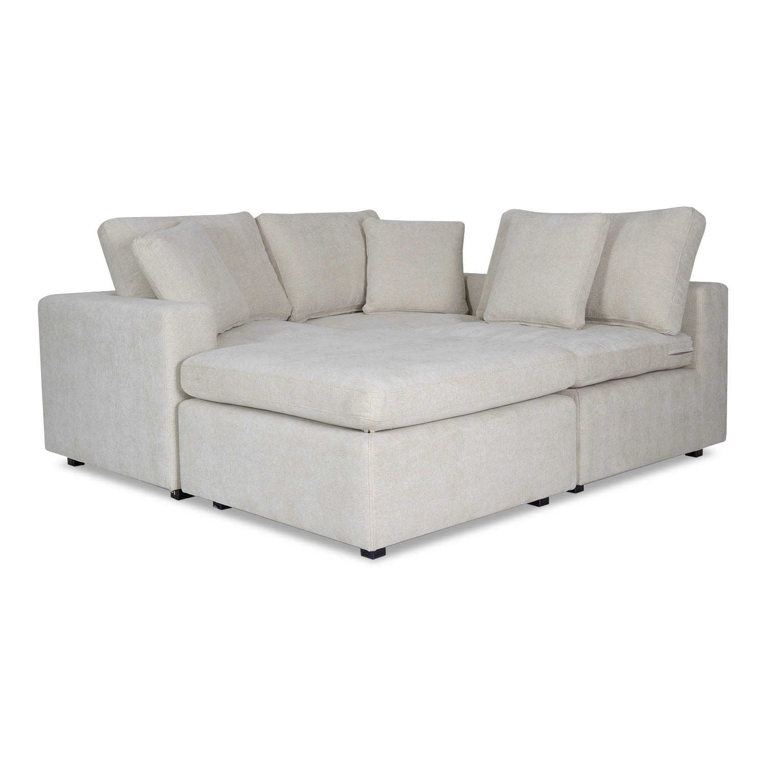 Juego de Sala Creta Velvet Impetu Beige, Negro 240 Mts