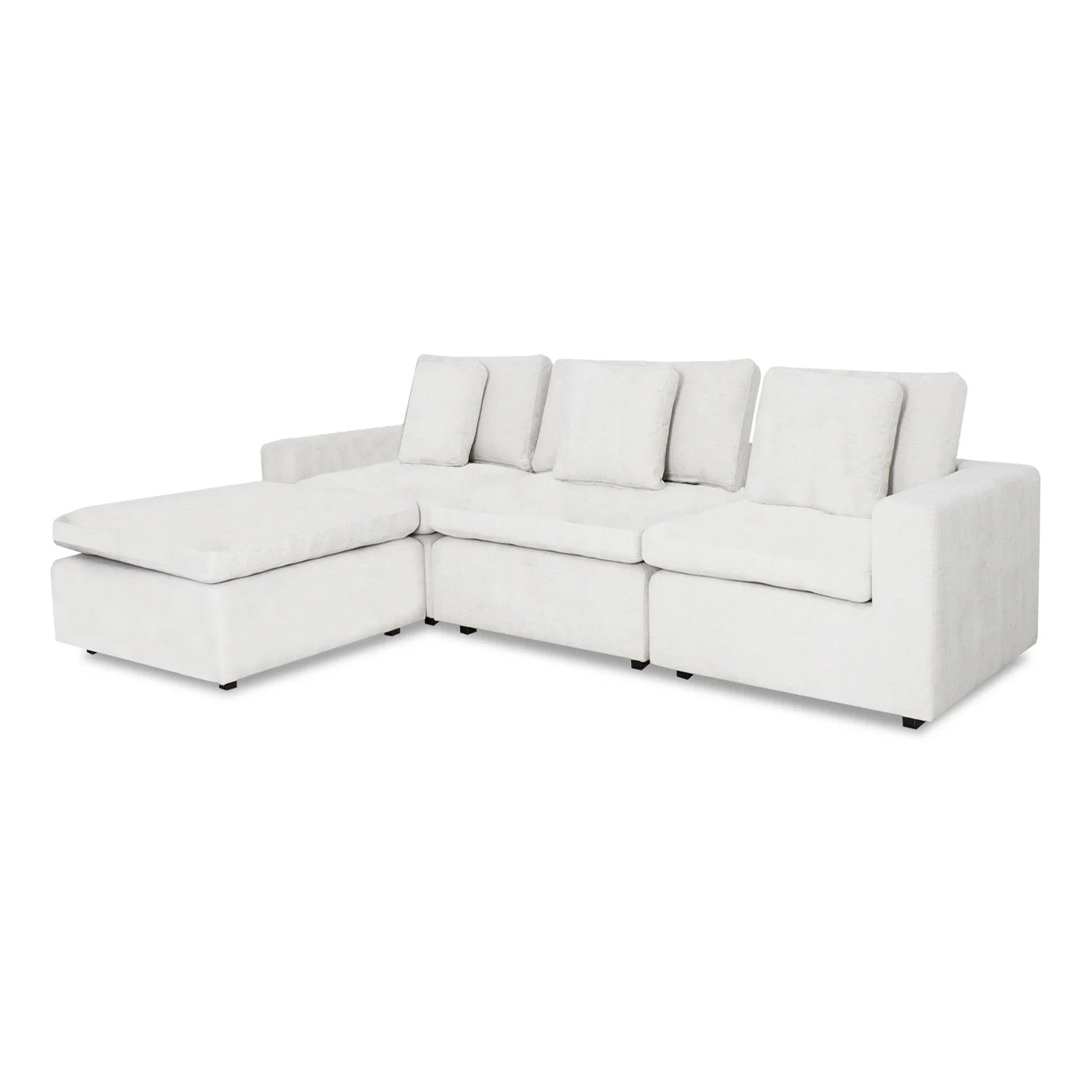 Juego De Sala Creta Lino Touch Almendra, Negro 2.40 Mts