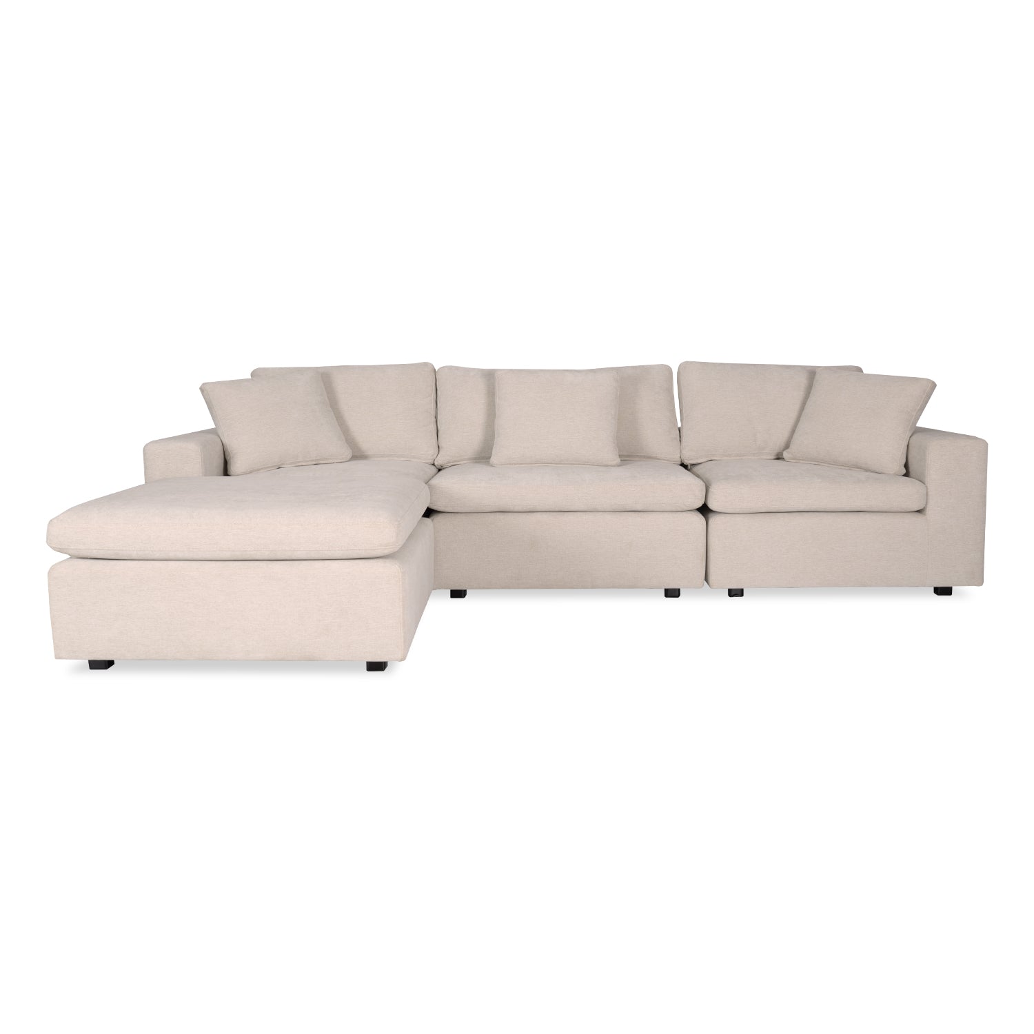 Juego De Sala Creta Lino Touch Almendra, Negro 2.40 Mts