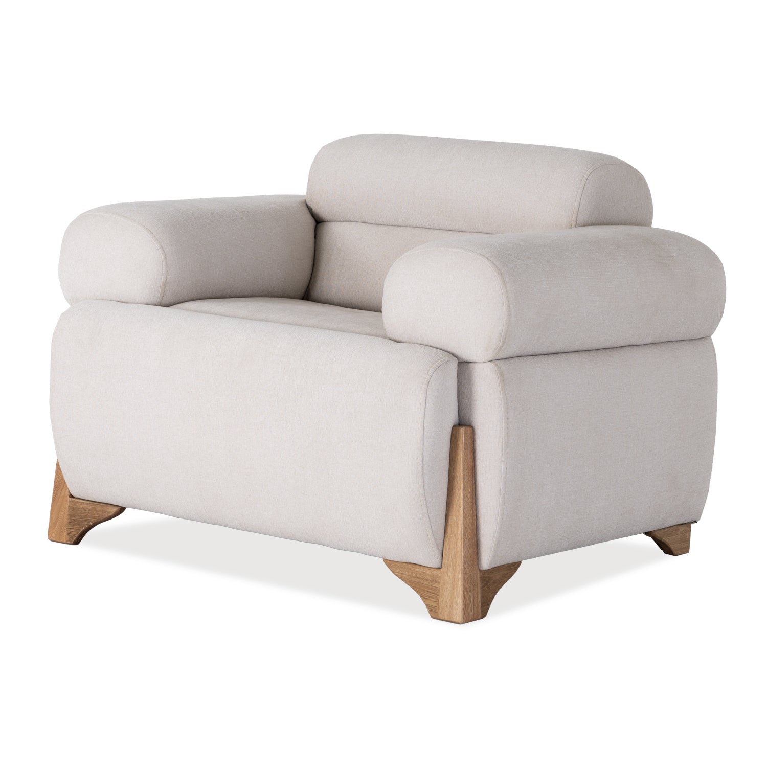 Poltrona Larisa Lino Logan Beige, Natural