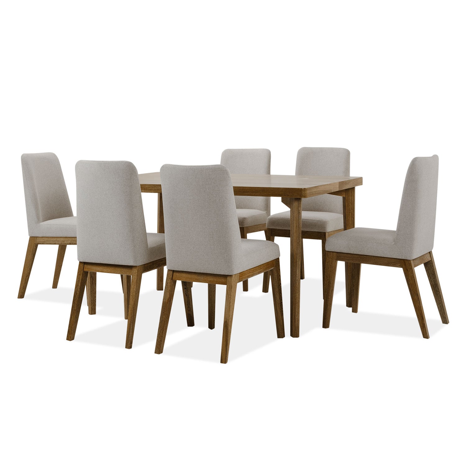 Comedor 6 Puestos Montana Lino Taupe, Natural
