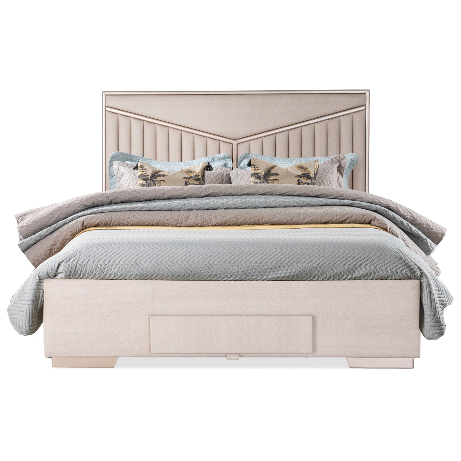 Cama Doble Versalles Eurolino Beige, Champaña