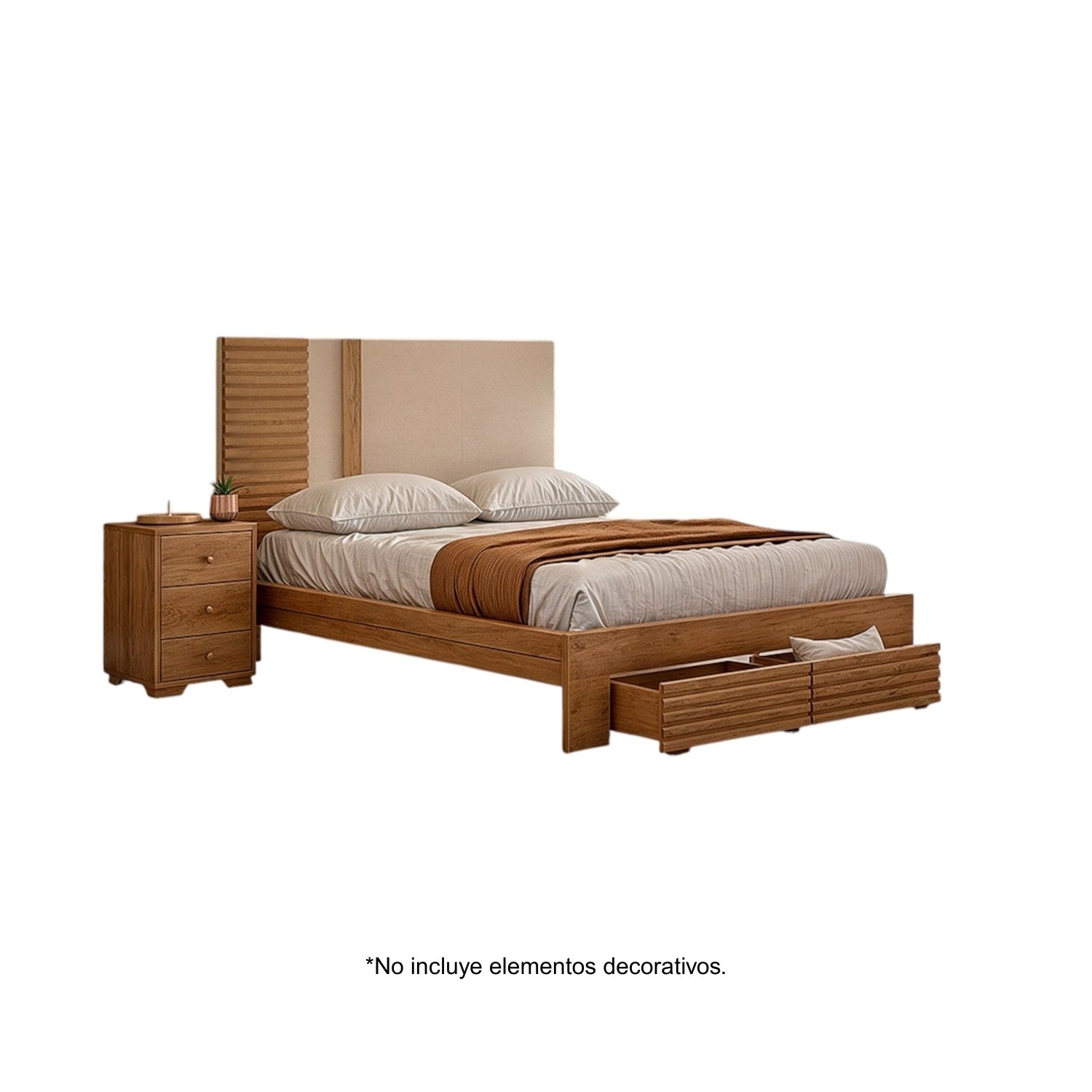 Cama Doble Omega Natural, Greige