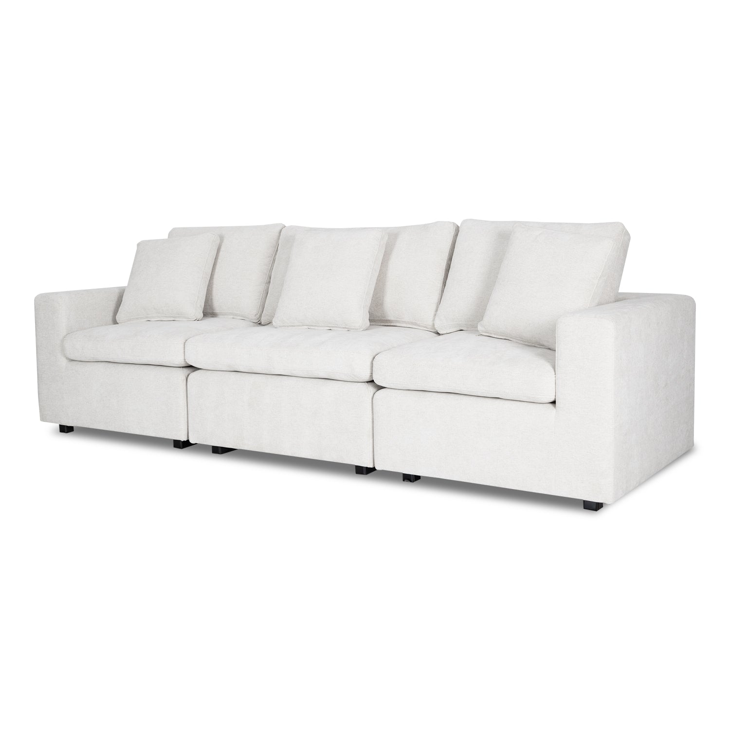 Juego de Sala Creta Velvet Impetu Beige, Negro 240 Mts