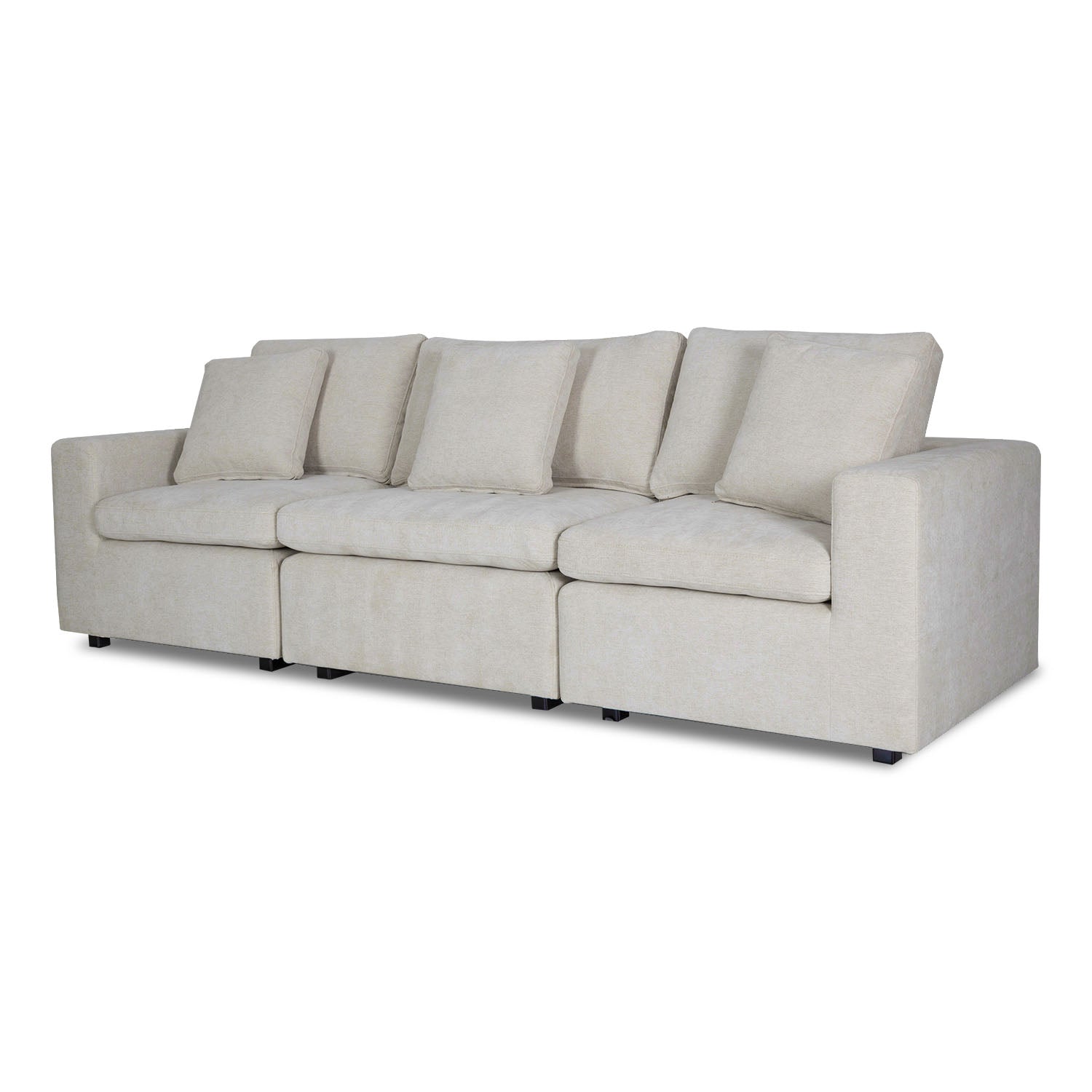 Juego de Sala Creta Velvet Impetu Beige, Negro 240 Mts