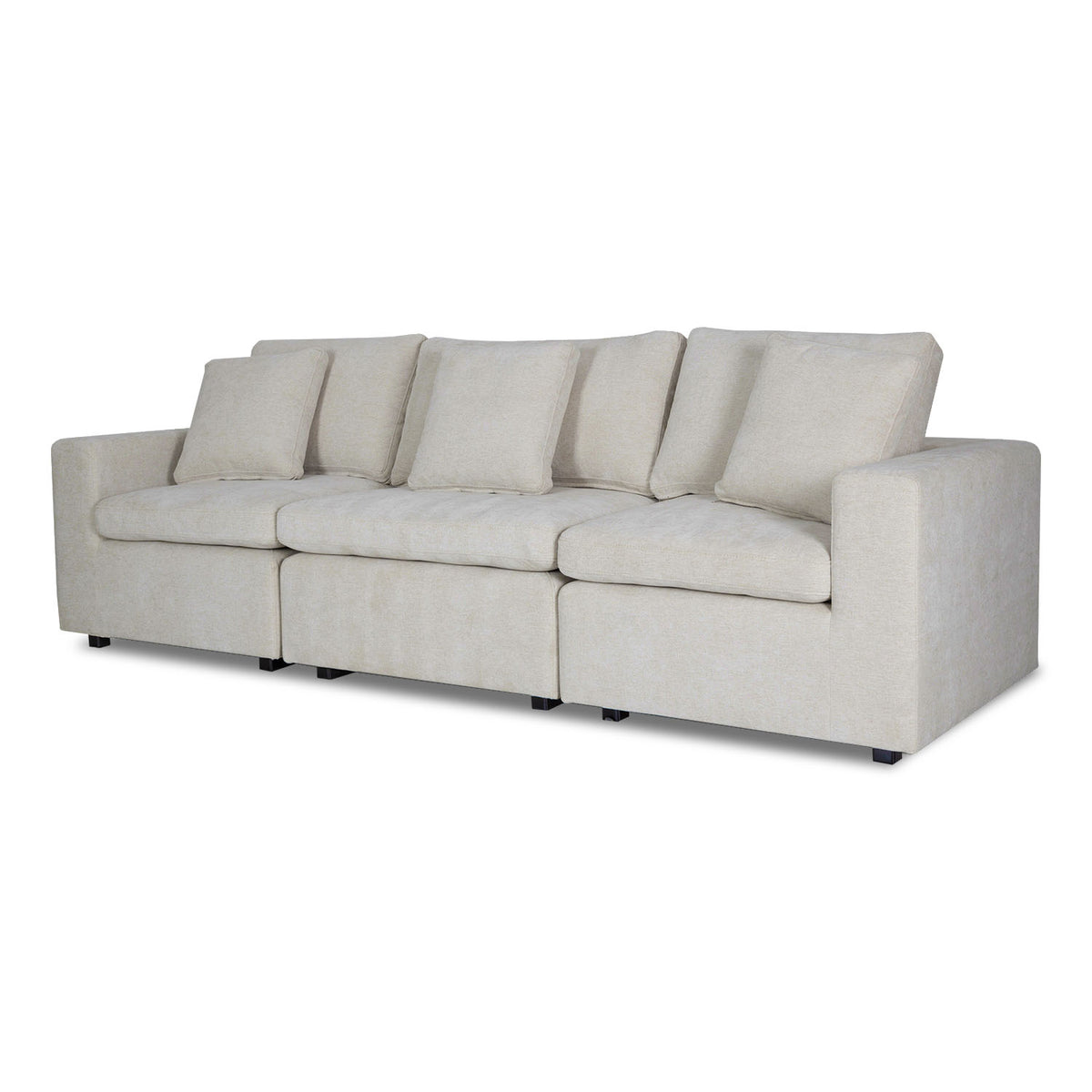 Juego de Sala Creta Velvet Impetu Beige, Negro 240 Mts