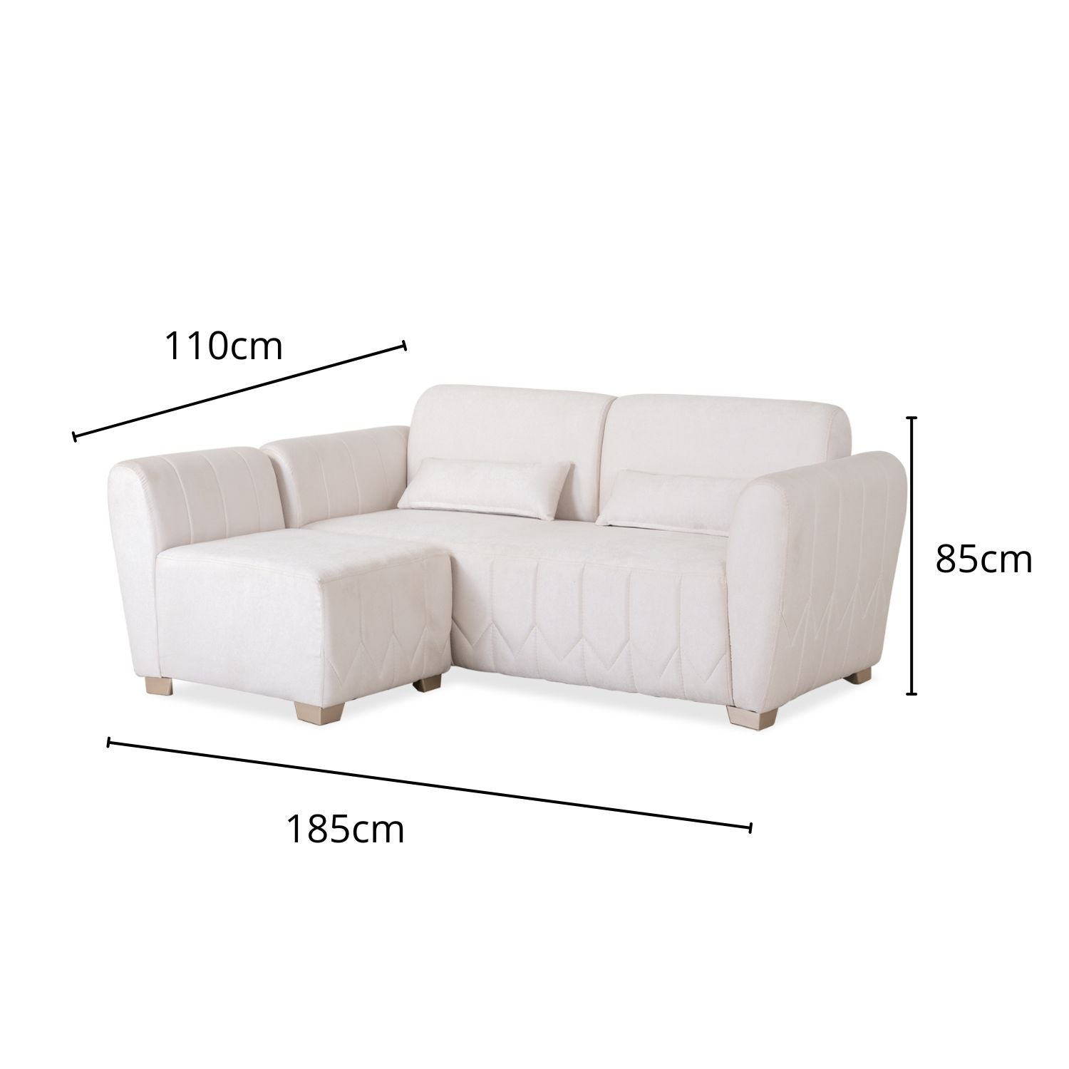 Sala Funcional Noah Velvet Ema 09 Blanco, Champaña