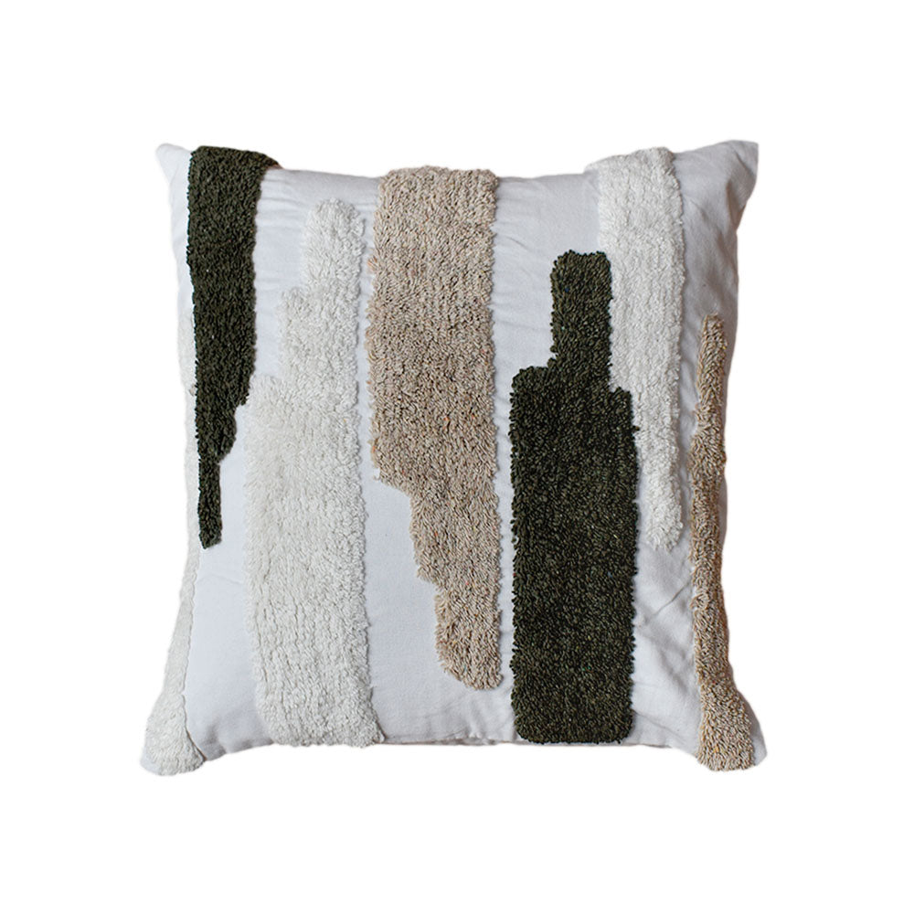 Cojin 45X45 Rustic 71 Blanco, Oliva