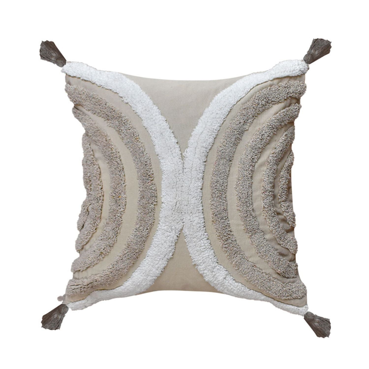 Cojin 45X45 Rustic 48 Beige, Blanco