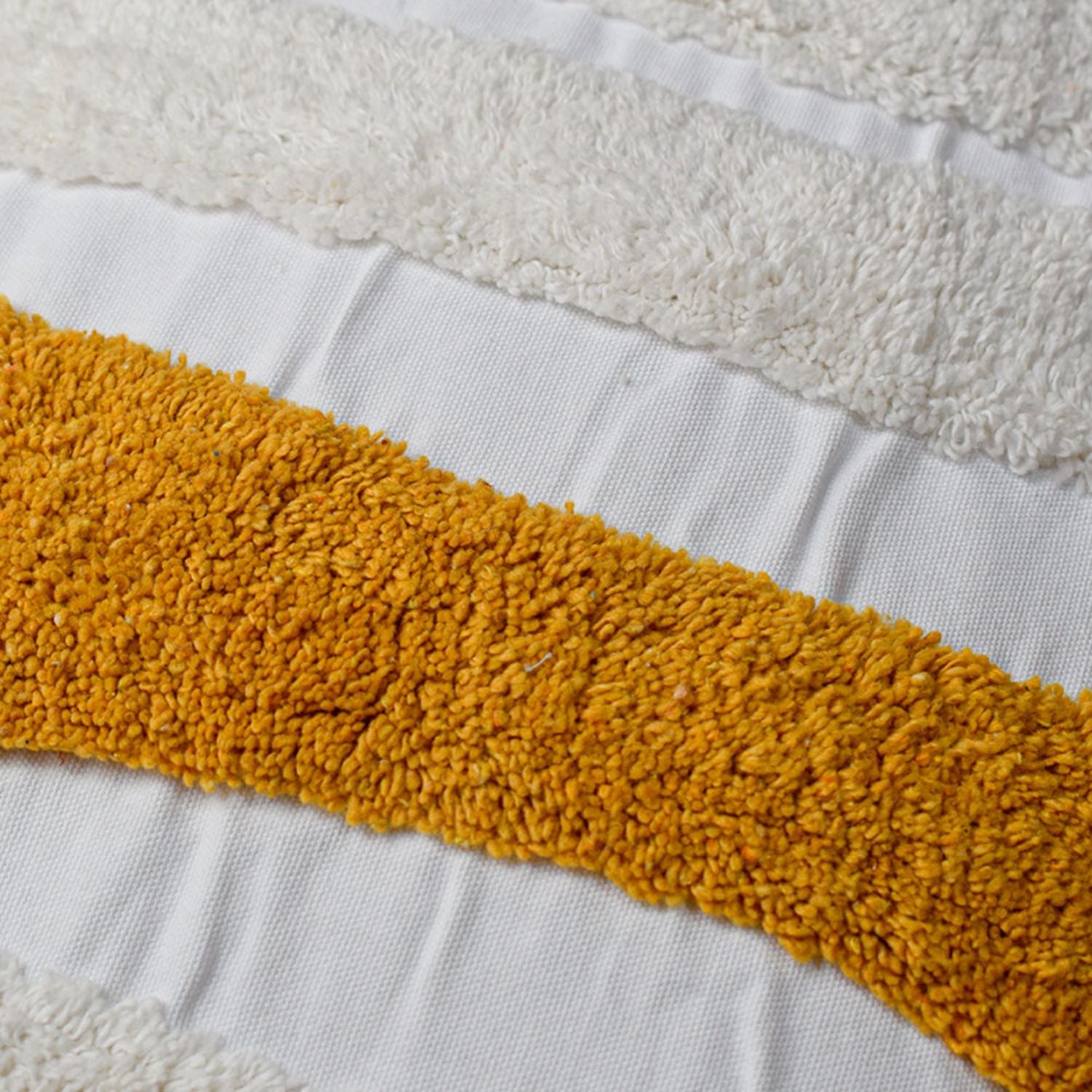 Cojin 45X45 Rustic 68 Blanco, Mostaza