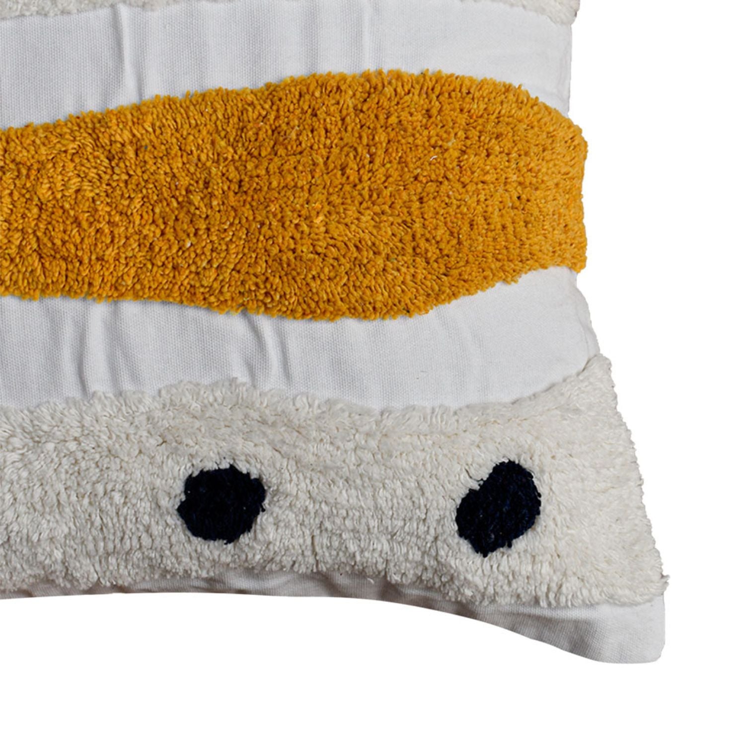 Cojin 45X45 Rustic 68 Blanco, Mostaza