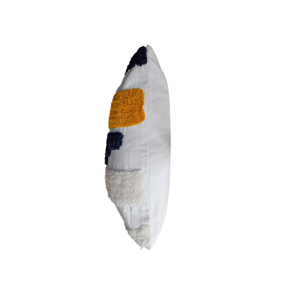 Cojin 45X45 Rustic 69 Blanco, Mostaza