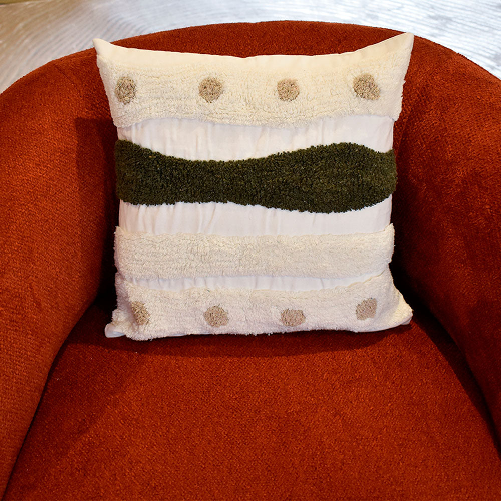 Cojin 45X45 Rustic 70 Blanco, Oliva