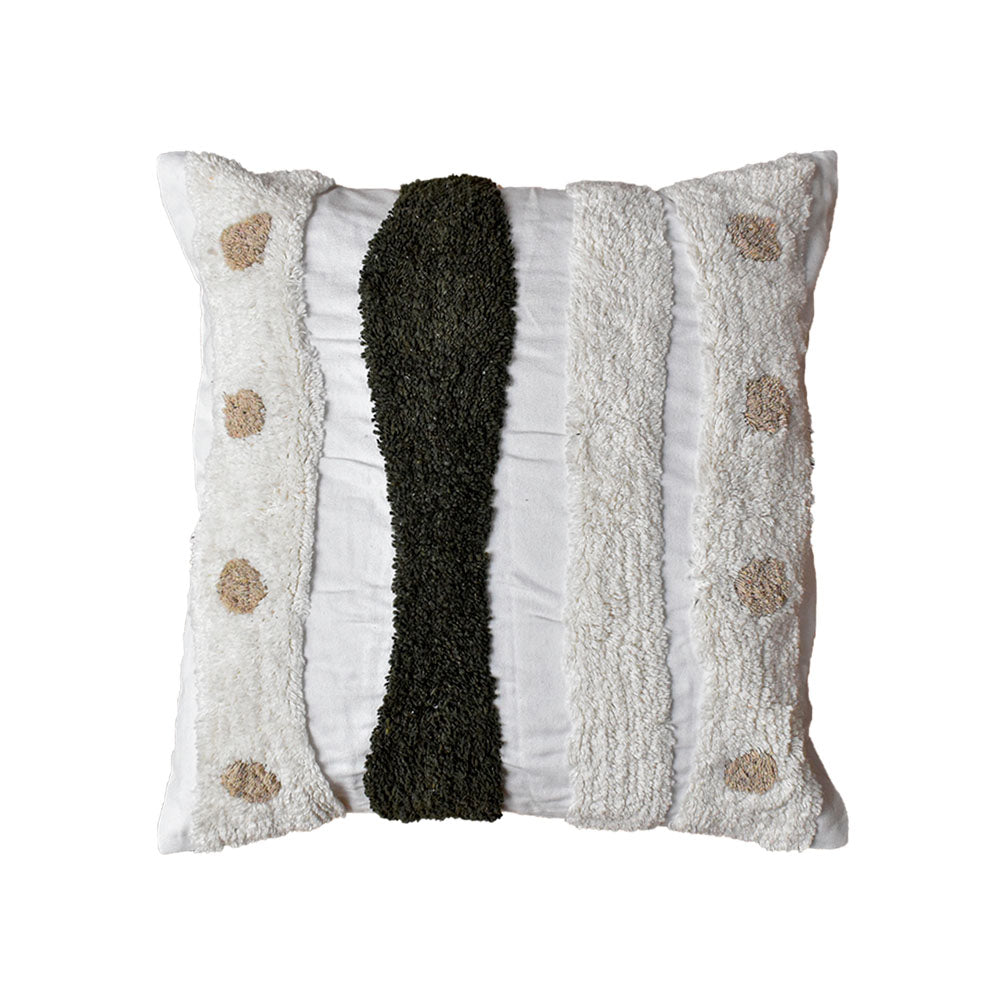 Cojin 45X45 Rustic 70 Blanco, Oliva