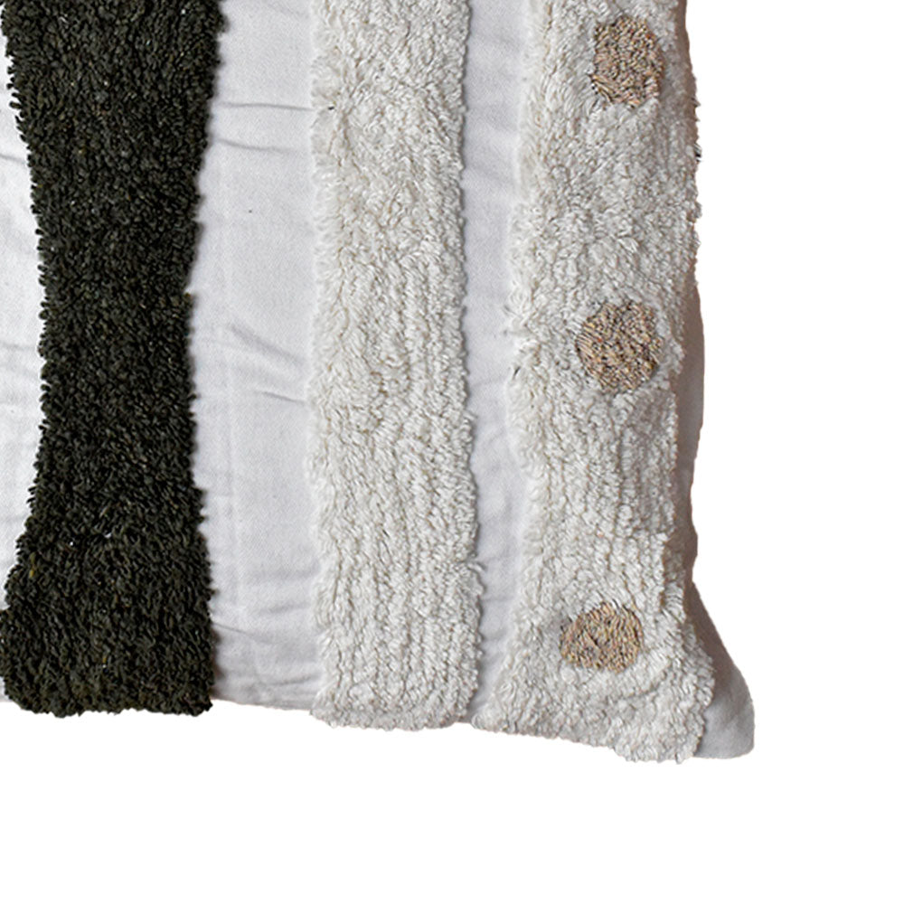 Cojin 45X45 Rustic 70 Blanco, Oliva