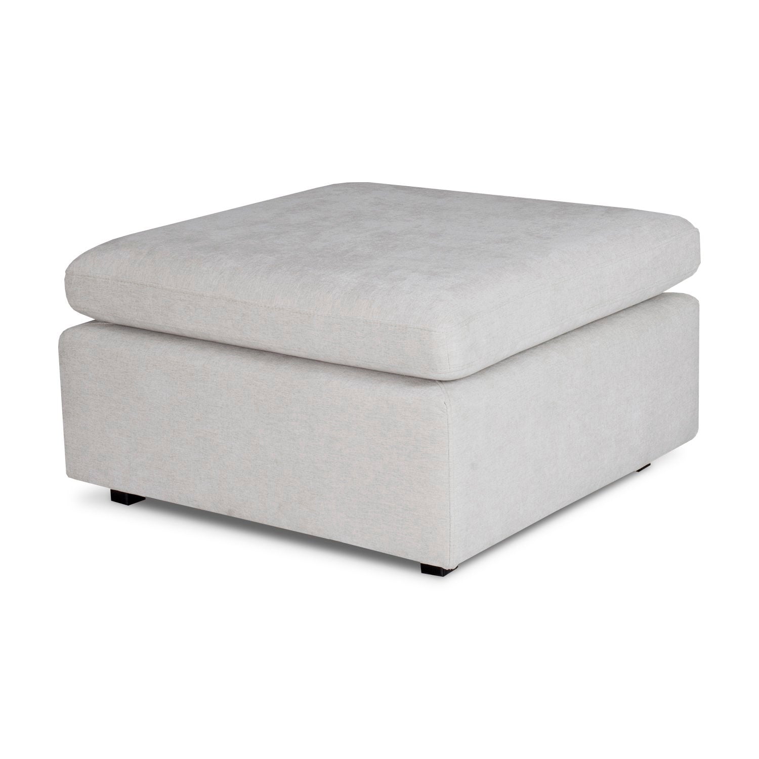 Puff Creta Velvet Impetu Plata, Negro