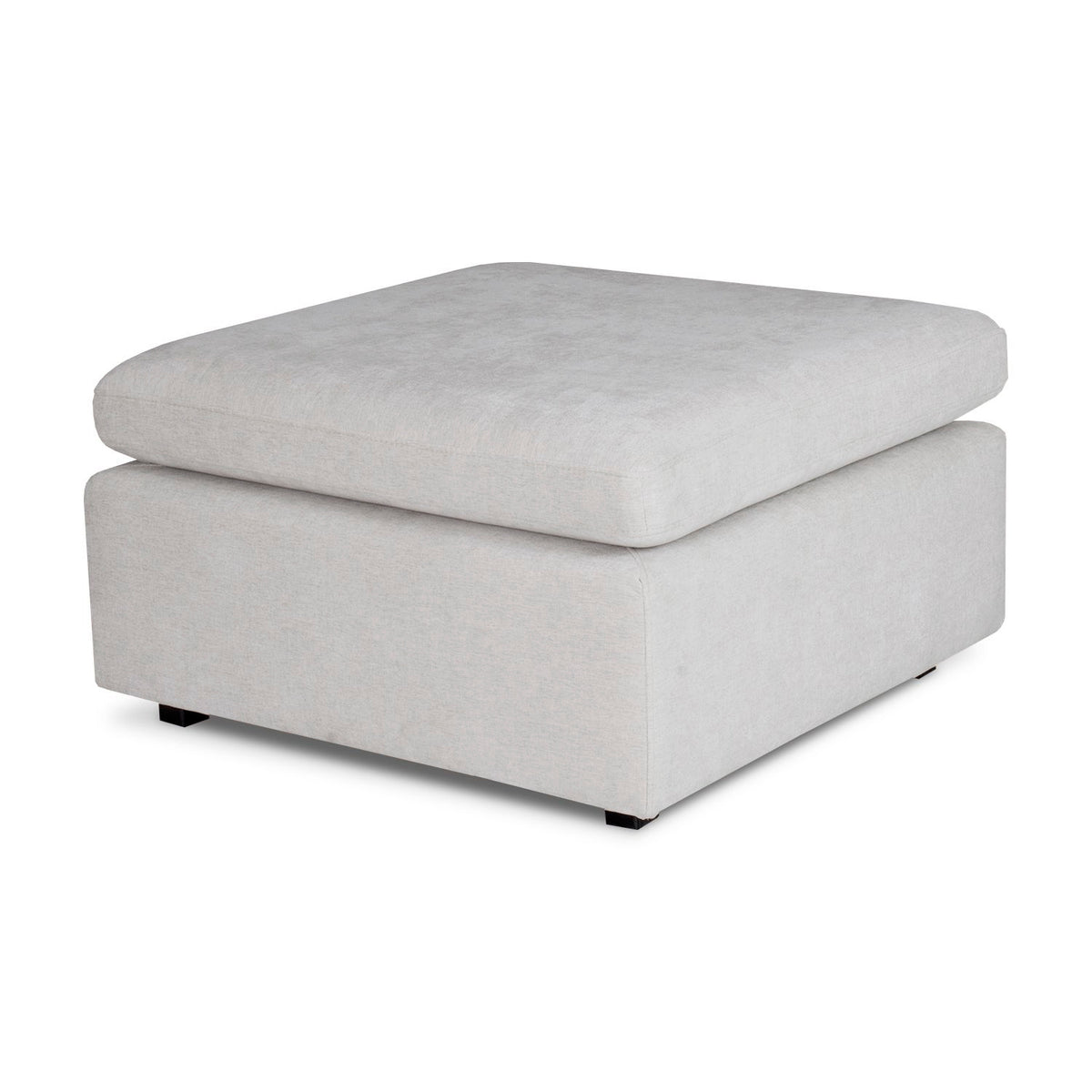 Puff Creta Velvet Impetu Plata, Negro