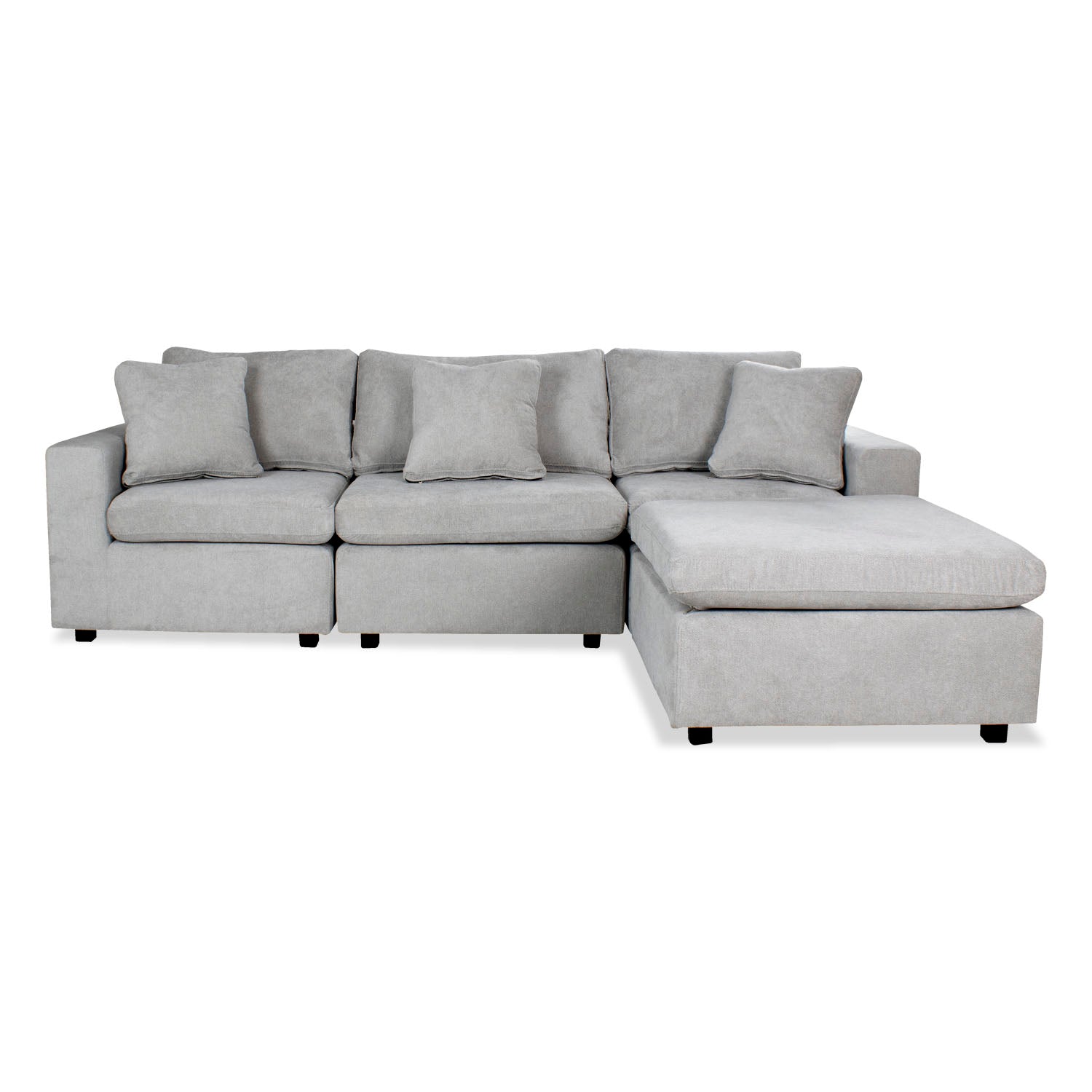 Juego de Sala Creta Velvet Impetu Plata, Negro 240 Mts