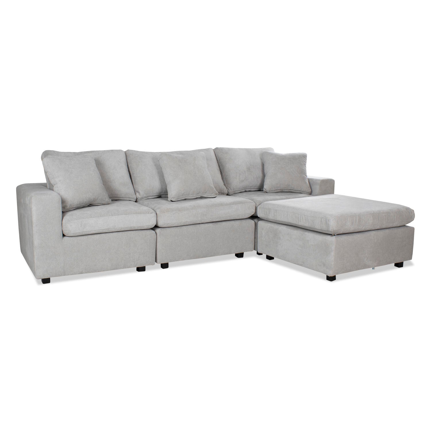 Juego de Sala Creta Velvet Impetu Plata, Negro 240 Mts