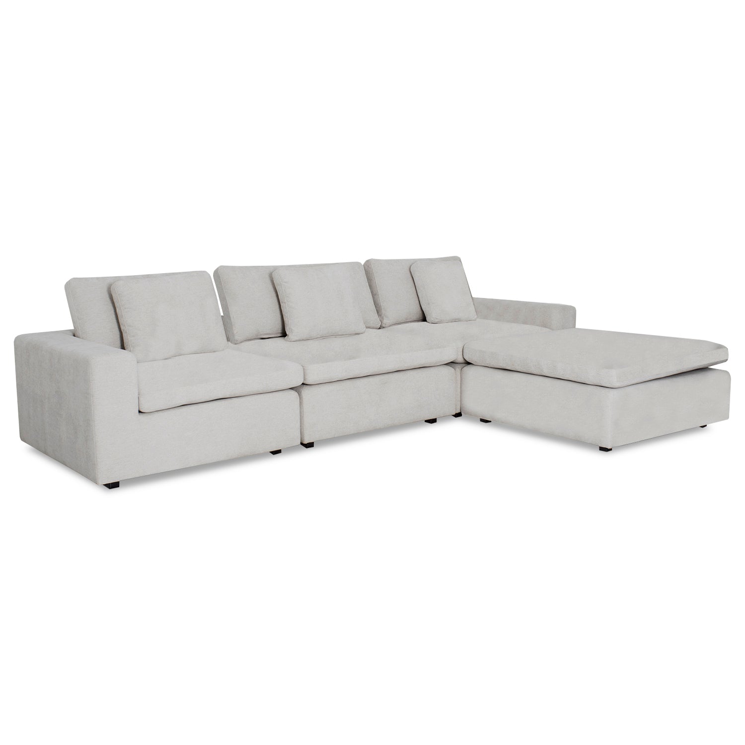 Juego de Sala Creta Velvet Impetu Plata, Negro Premium 3 Mts