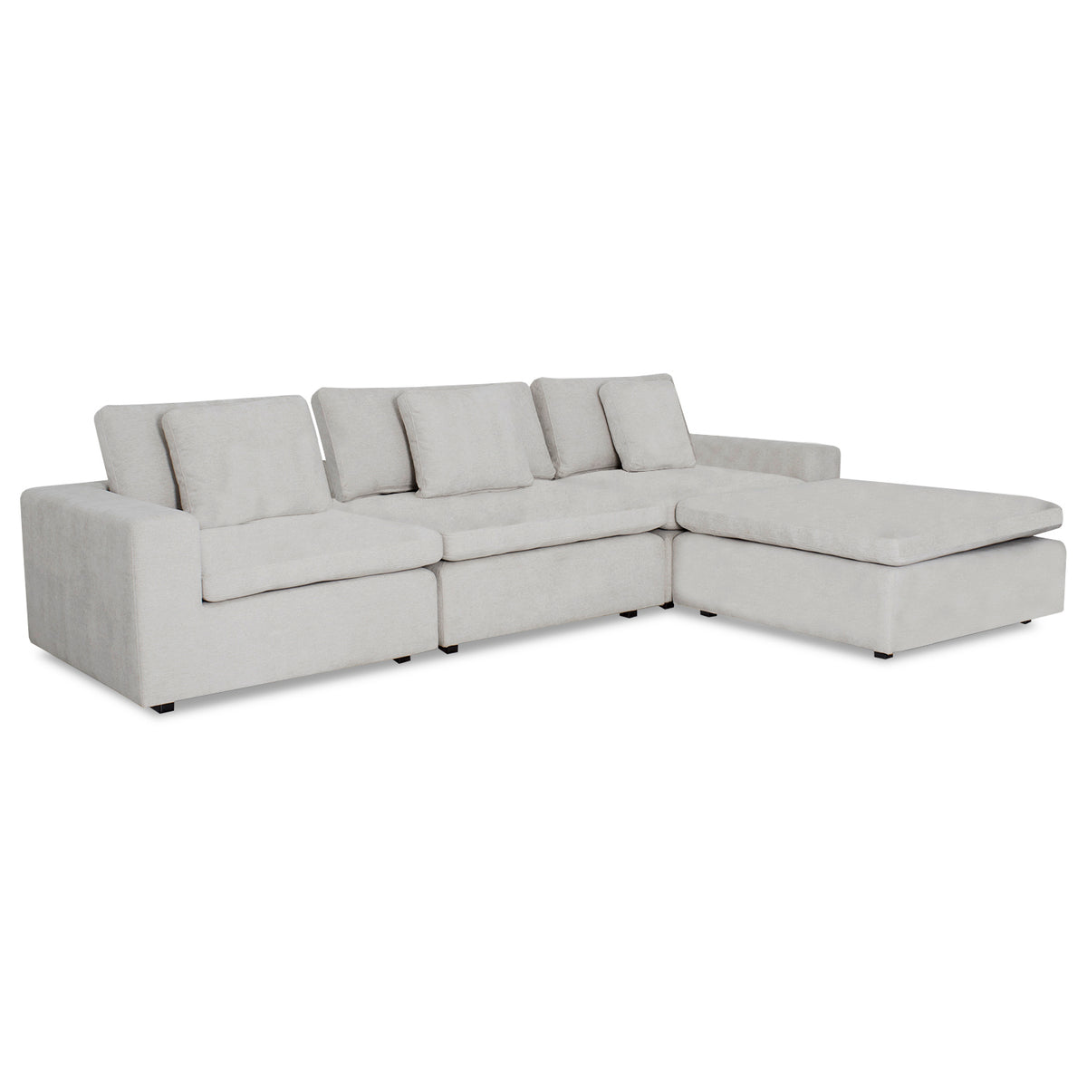 Juego de Sala Creta Velvet Impetu Plata, Negro Premium 3 Mts