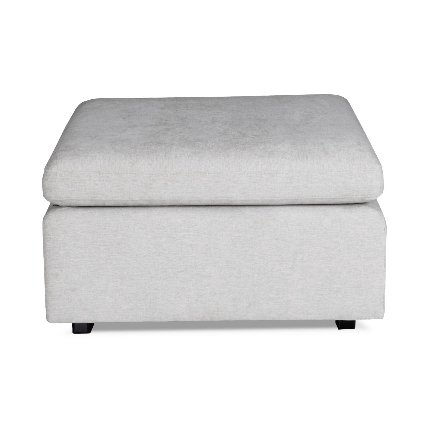 Puff Creta Velvet Impetu Plata, Negro