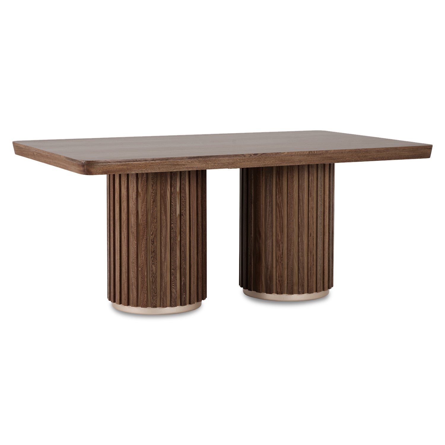 Comedor 6 Puestos Nicole Velvet Impetu Plata, Natural Oscuro