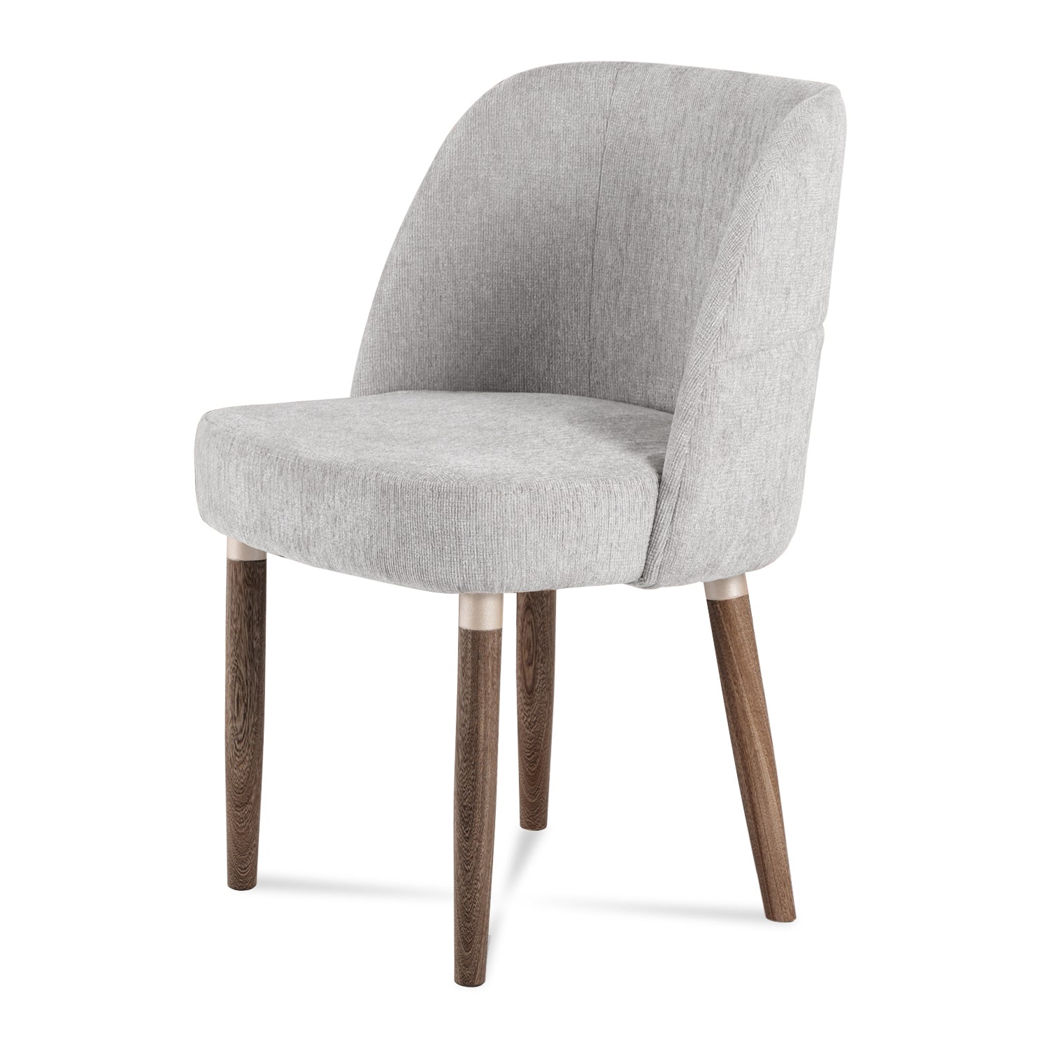 Comedor 4 Puestos Nicole Velvet Impetu Plata, Natural Oscuro
