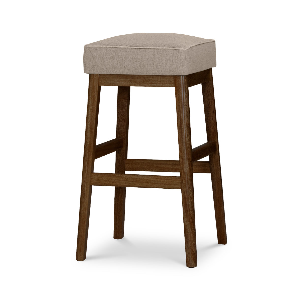 Silla Para Barra Dalton Lino Verona Beige, Natural Oscuro
