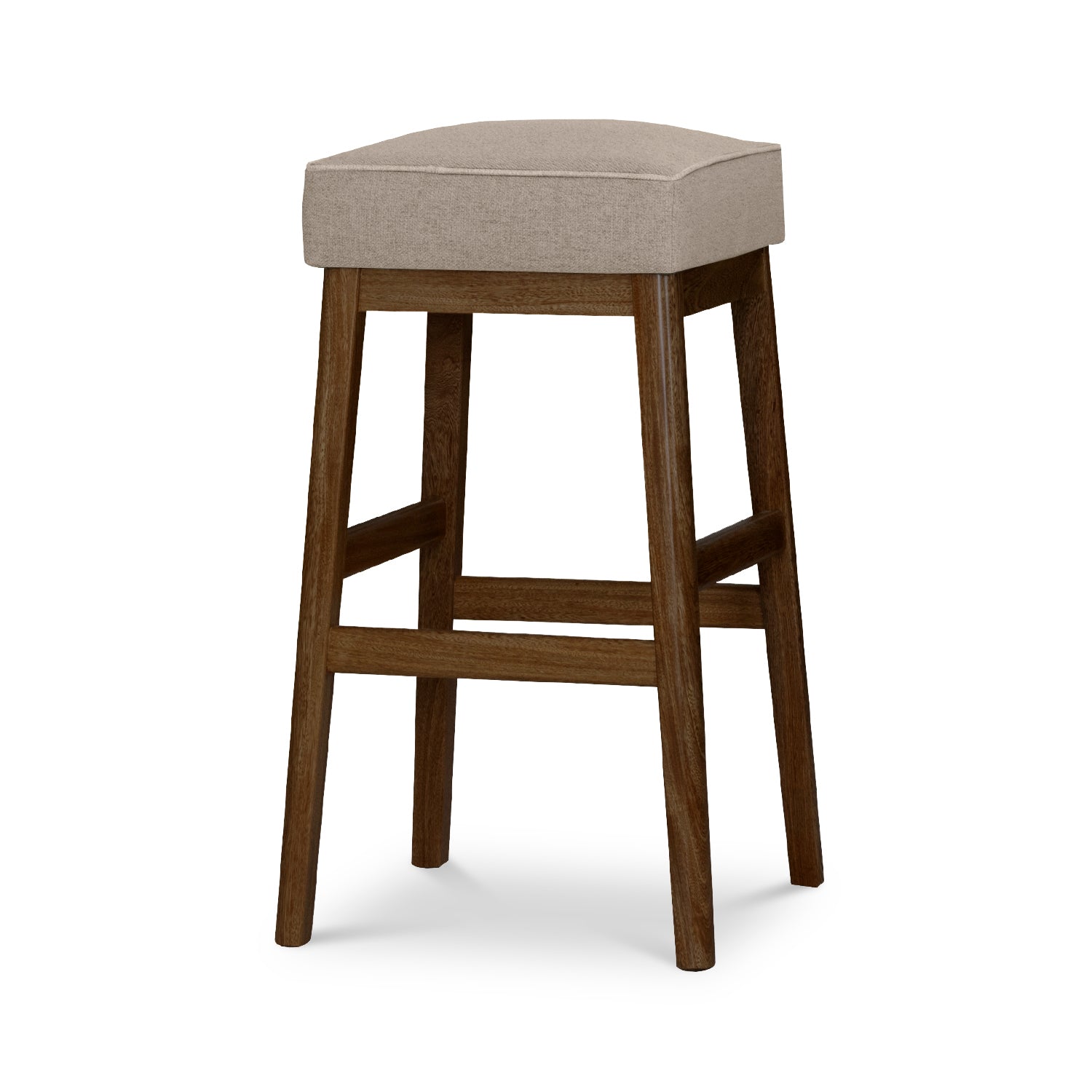 Silla Para Barra Dalton Lino Verona Beige, Natural Oscuro