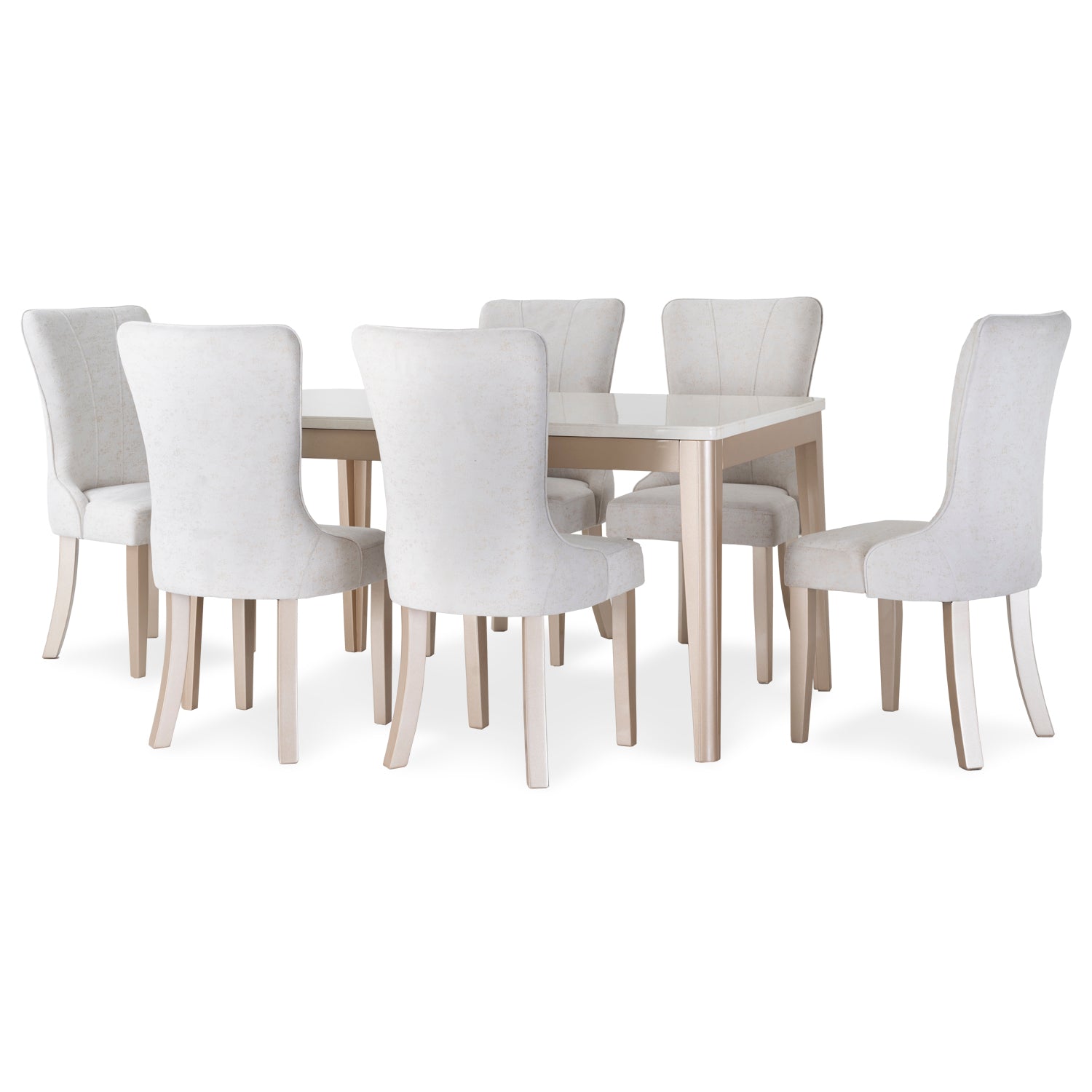 Comedor 6 Puestos Marsella Eleganza Crudo, Champaña
