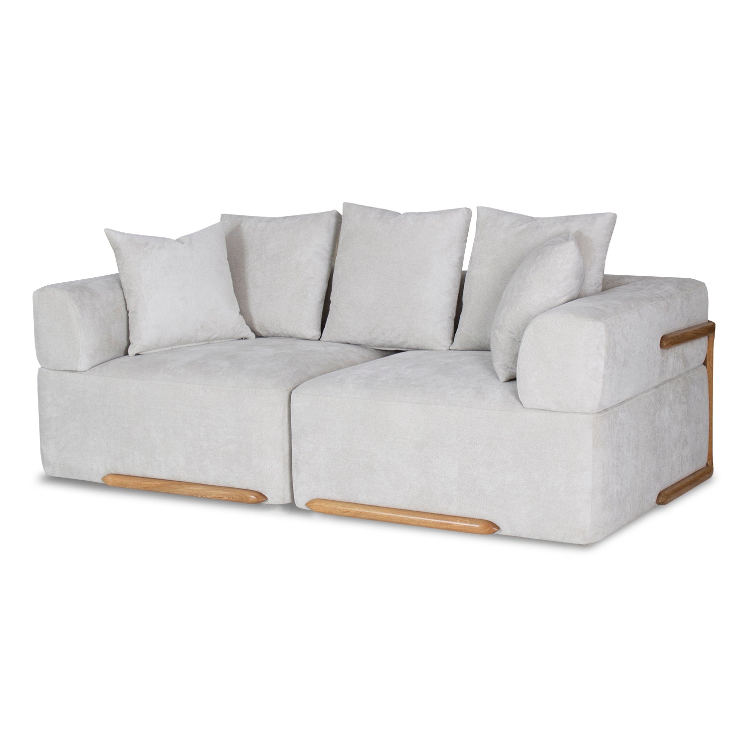 Sofá 2 Puestos Kanon Velvet Impetu Arena, Natural