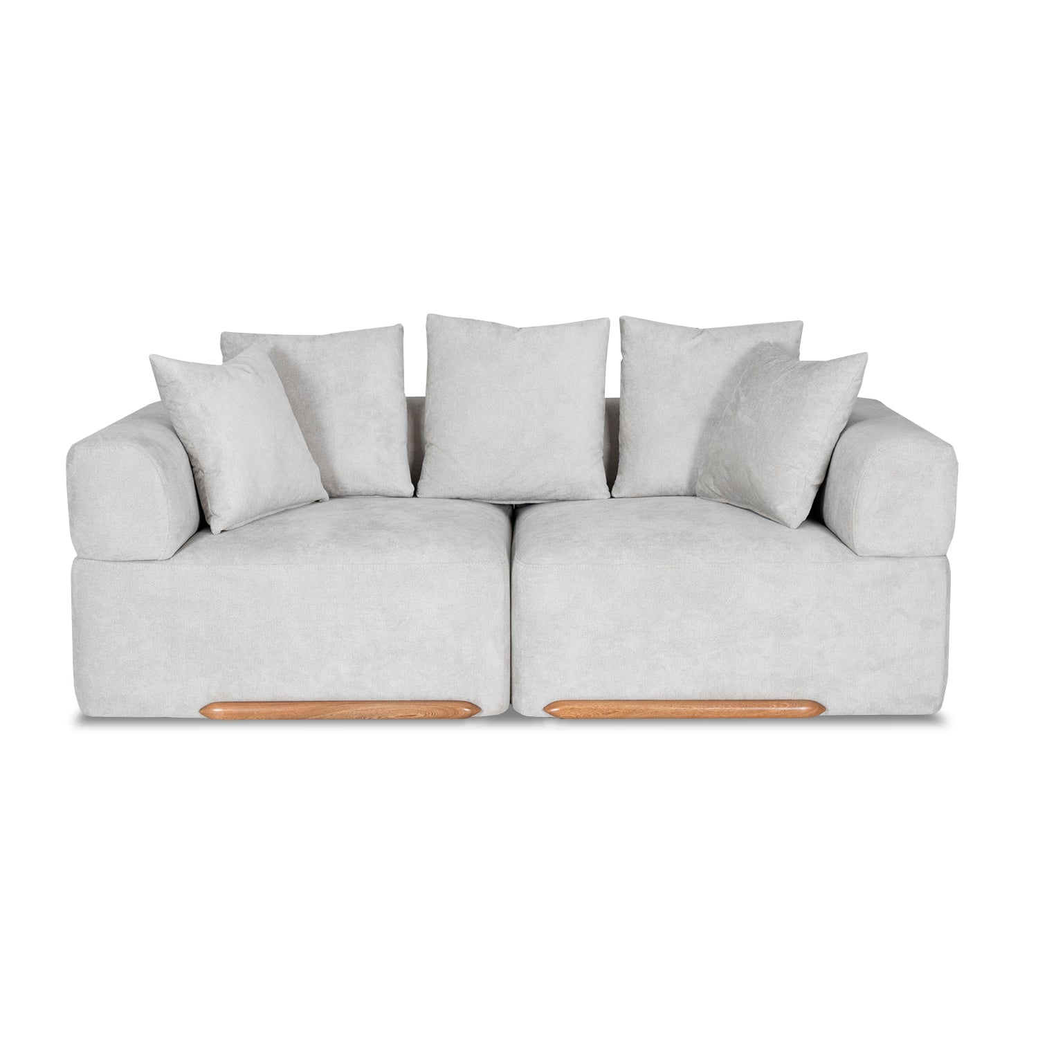 Sofá 2 Puestos Kanon Velvet Impetu Arena, Natural