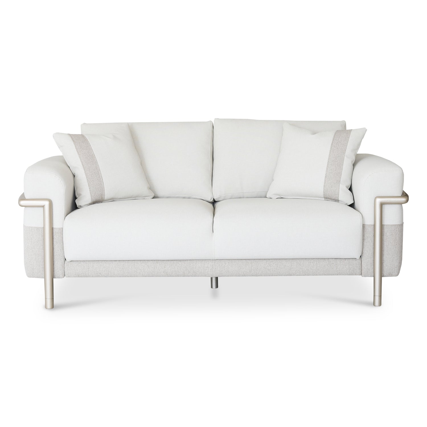 Sofá 2 Puestos Ginebra Eurolino Blanco, Beige y Champaña